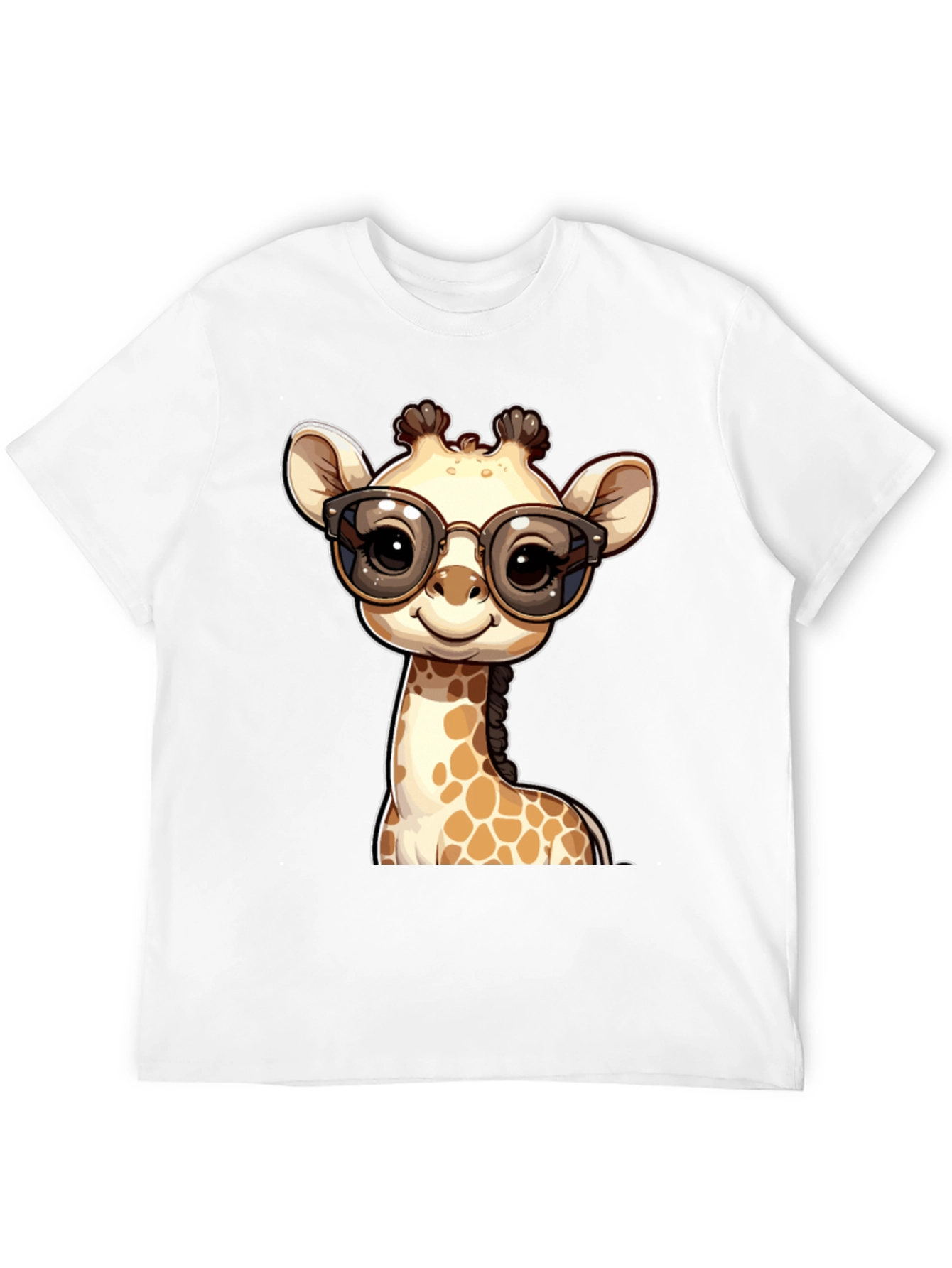 Black Giraffe with Glasses Graphic Tee view 12