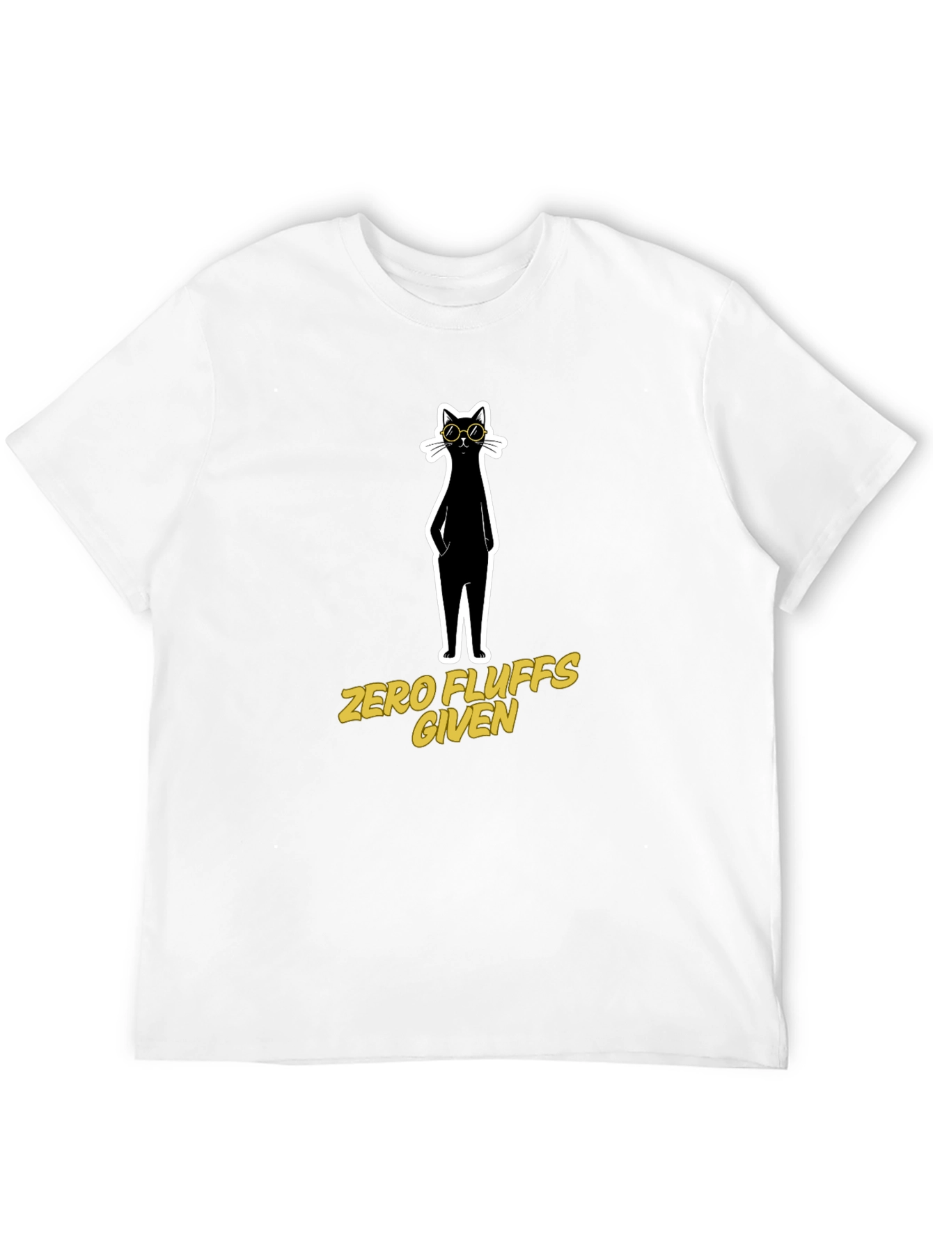Black Zero Fluffs Given Cat T-Shirt view 12