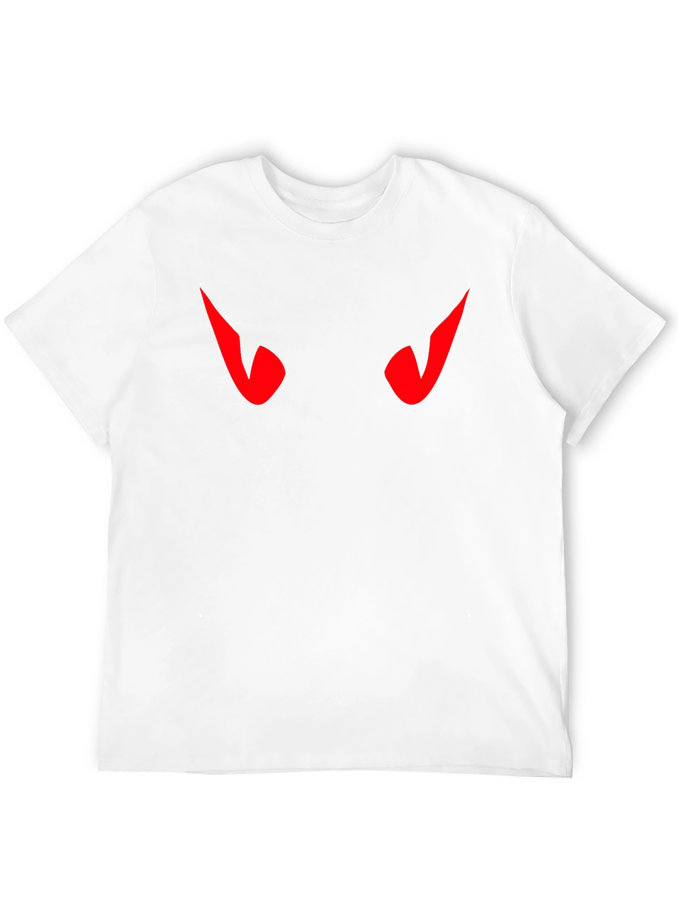 Black Men's Black T-Shirt with Red Devil Eyes Design view 12