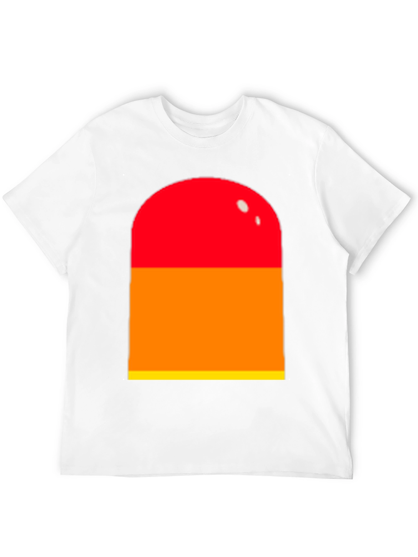 Black Retro Color Block Tee - Red, Orange, Yellow Graphic T-Shirt view 12