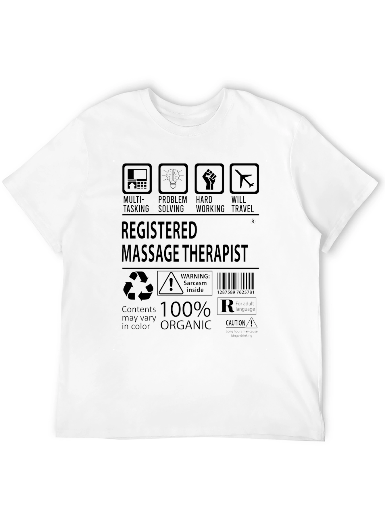Black Massage Therapist 100% Organic T-Shirt view 12
