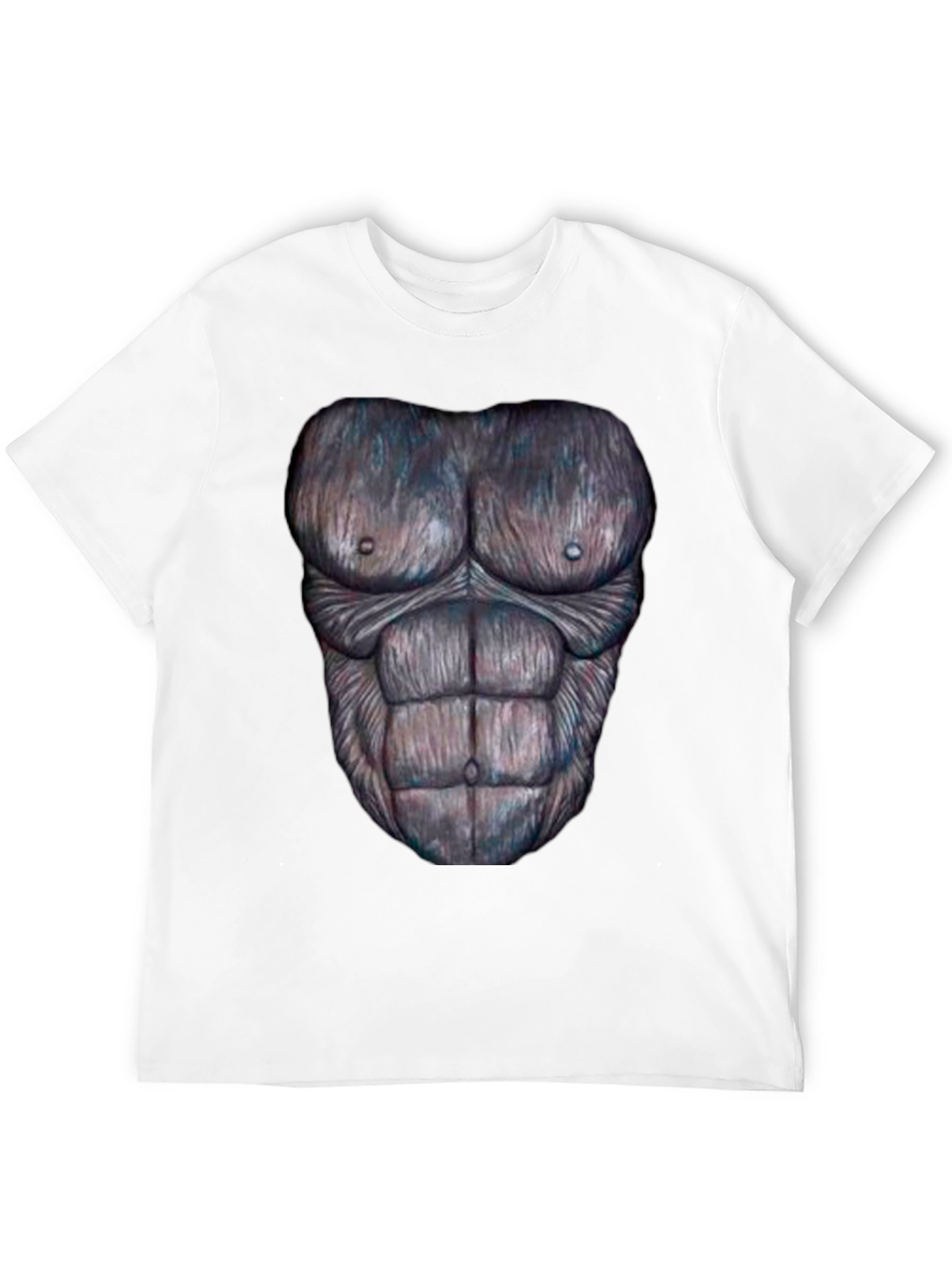 Black Funny Gorilla Chest Print Black T-Shirt view 12