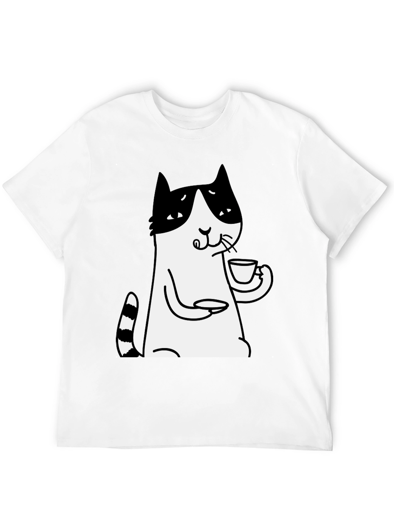 Black Cat Lover T-Shirt - Drinking Tea Funny Tee view 12