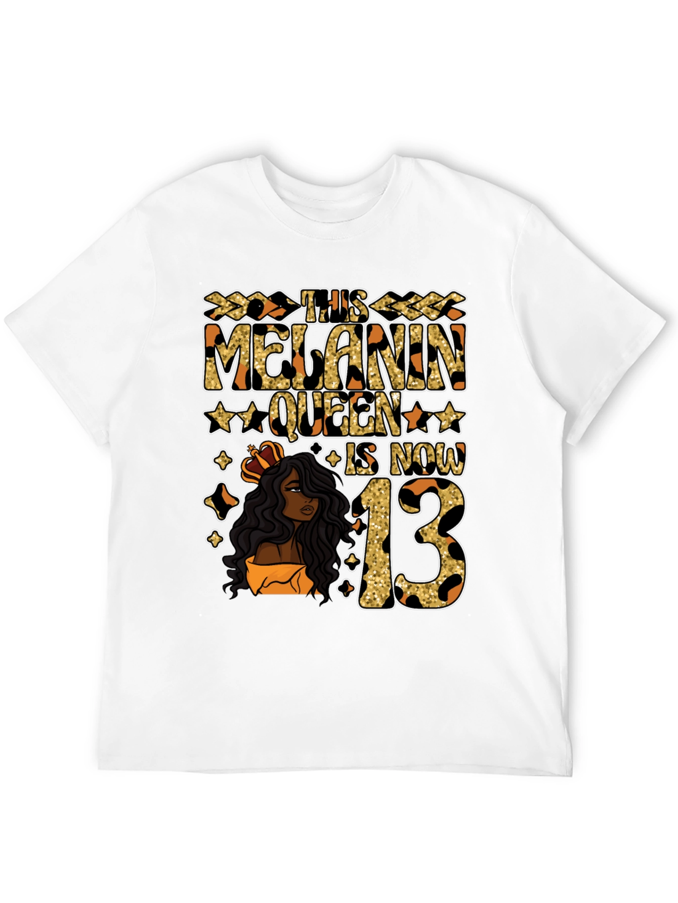 Black Melanin Queen 13th Birthday T-Shirt view 12