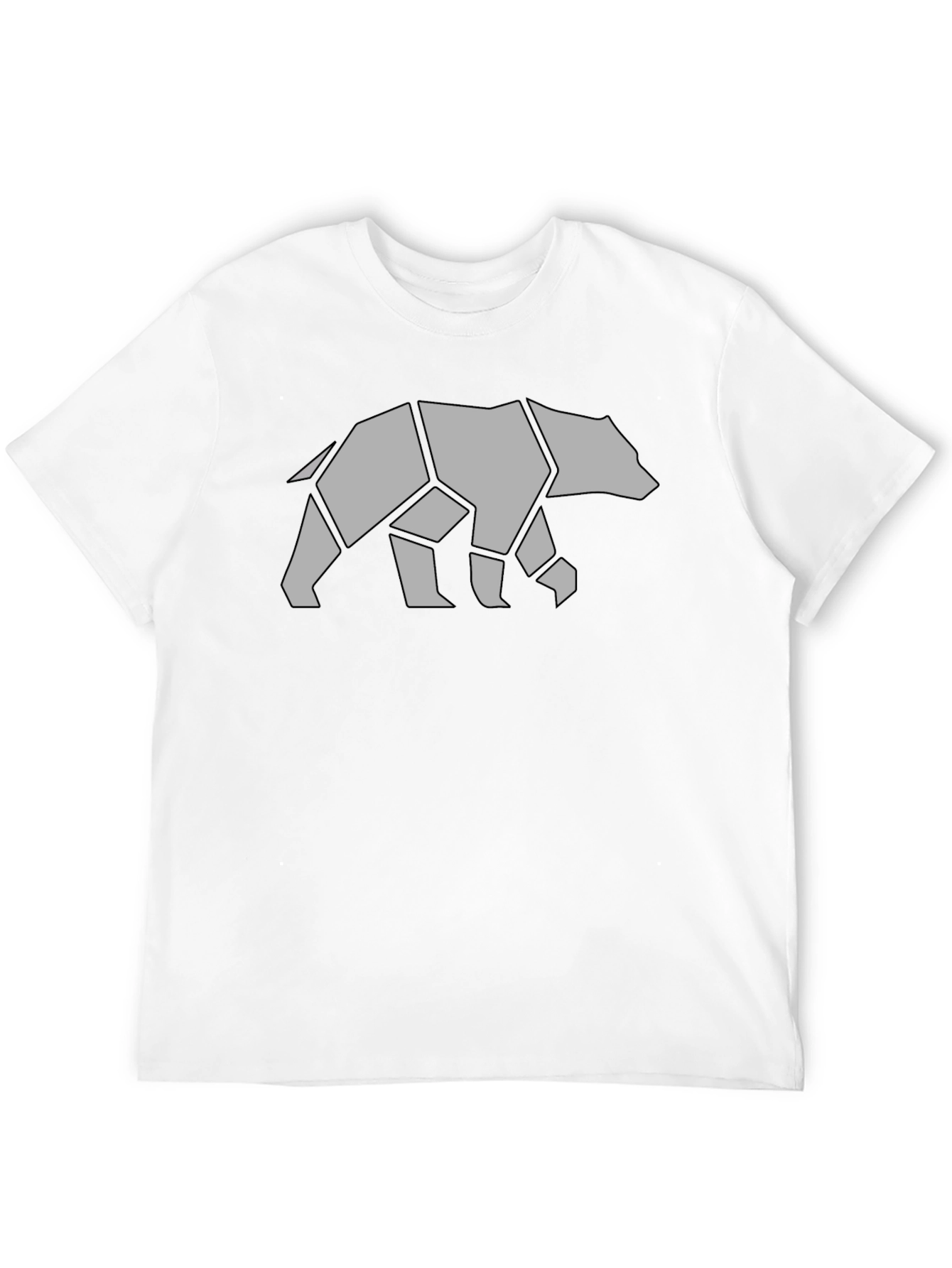 Black Geometric Bear Graphic Tee - Black Casual Shirt view 12