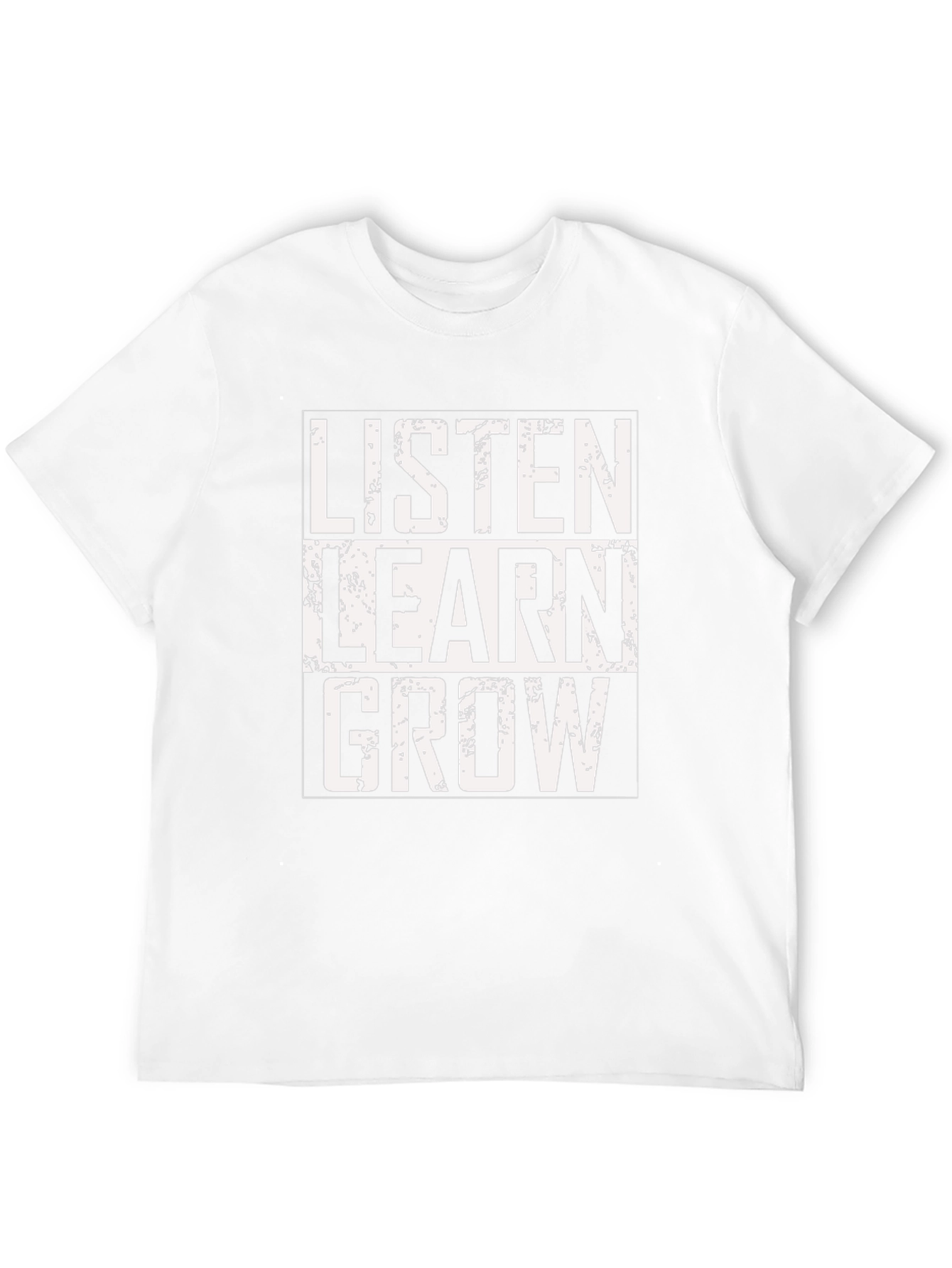 Black Listen Learn Grow T-Shirt - Motivational Graphic Tee view 12