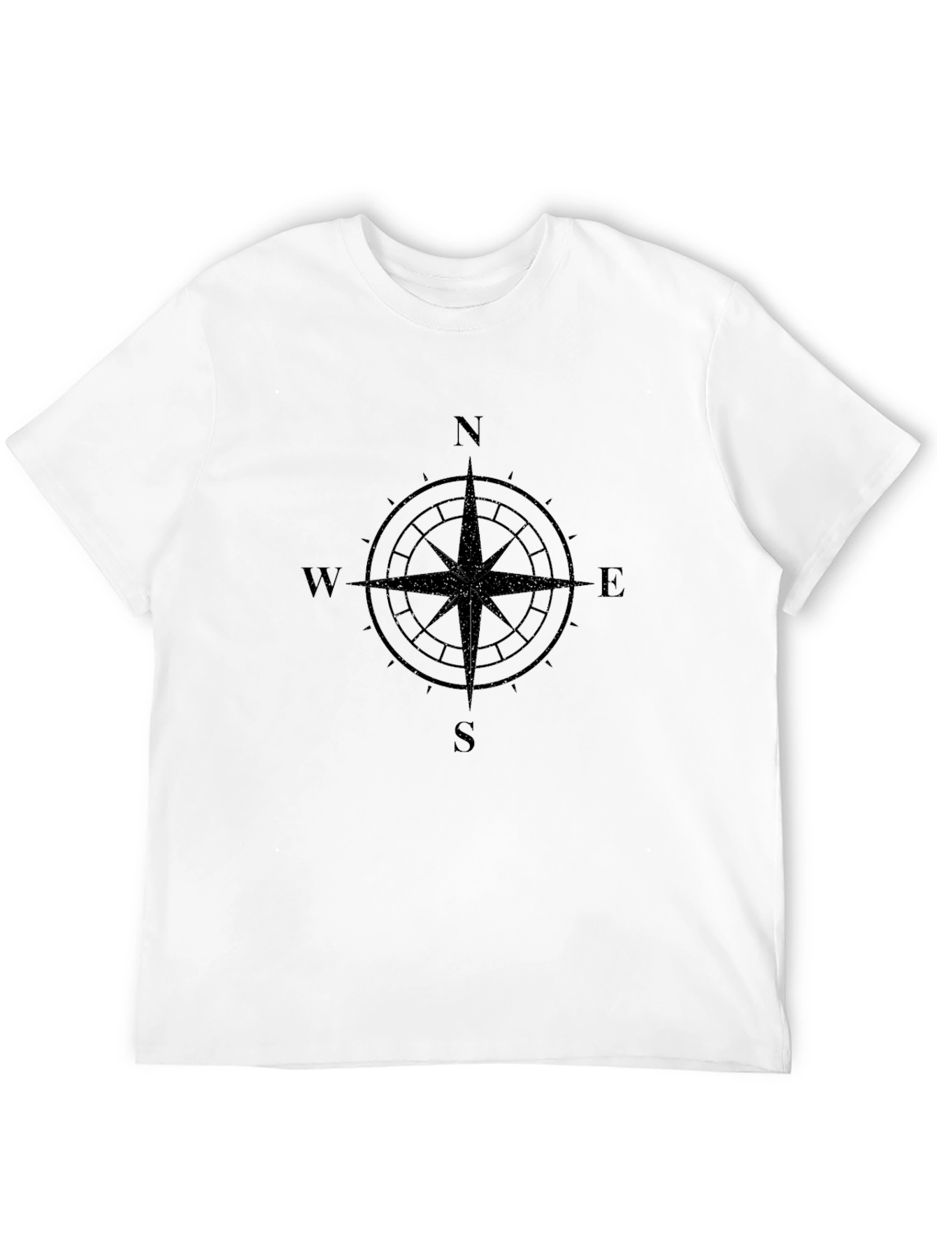 Black Compass Rose Graphic Tee - Black Cotton T-Shirt view 12