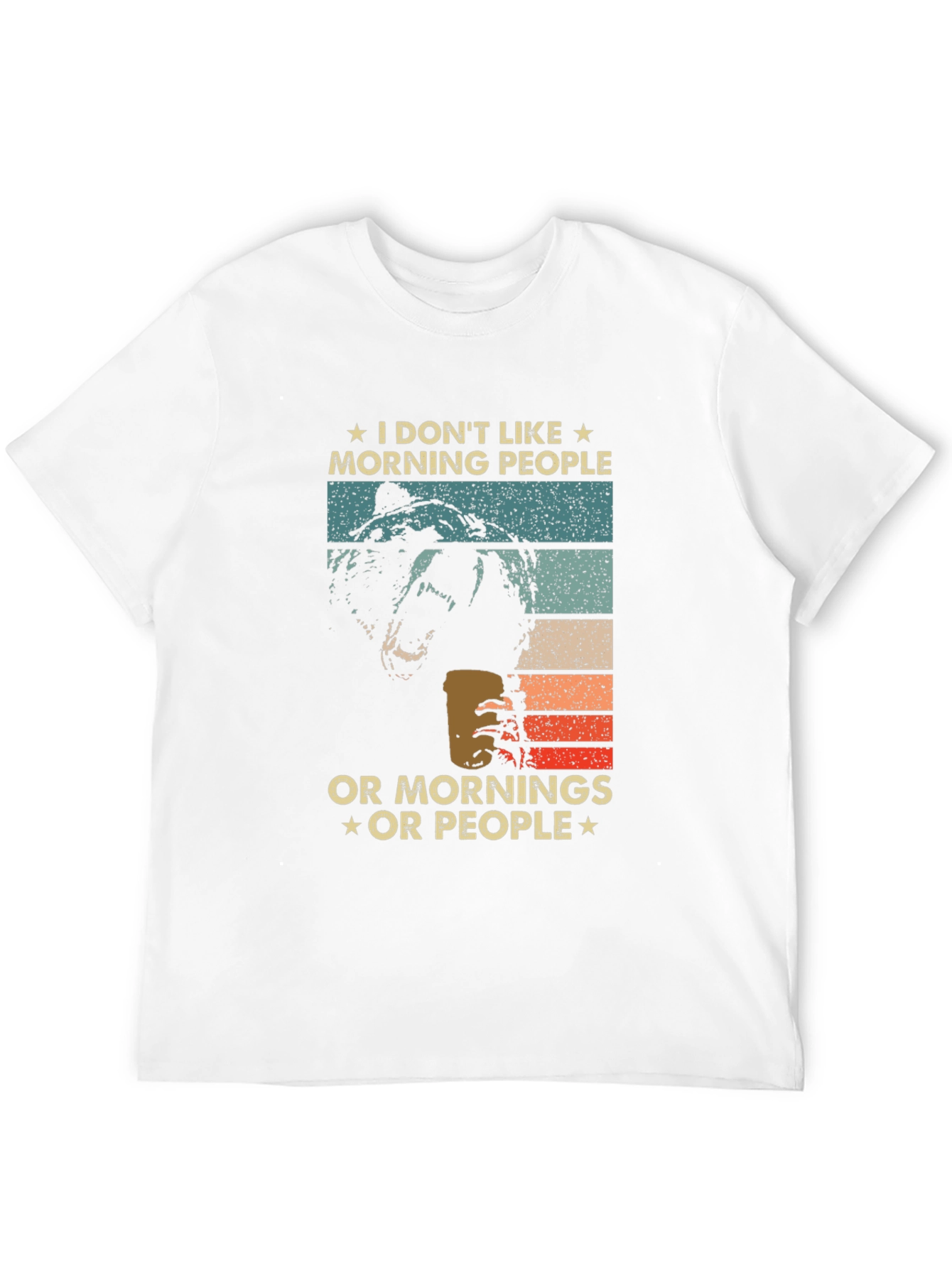 Black Funny "I Don't Like Morning People" Bear T-Shirt view 12