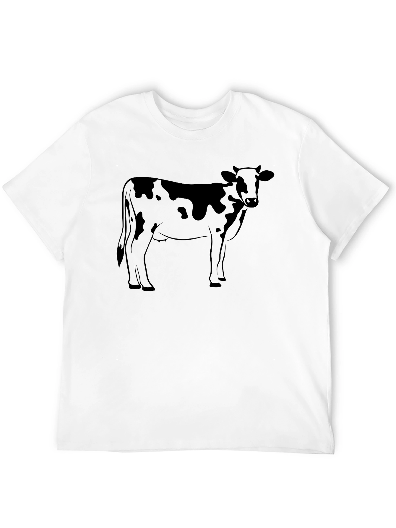 Black Cow Graphic T-Shirt - Black Crew Neck Tee view 12