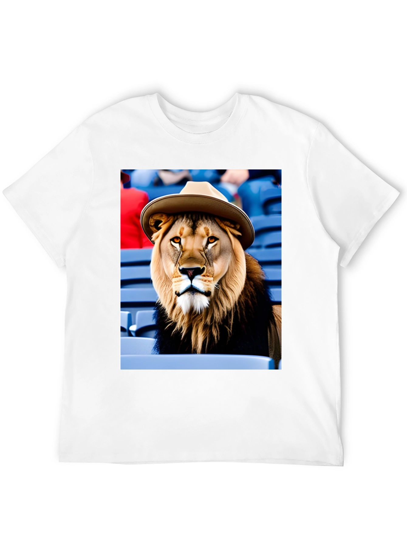 Black Lion in Hat Graphic Tee - Black Cotton Shirt view 12