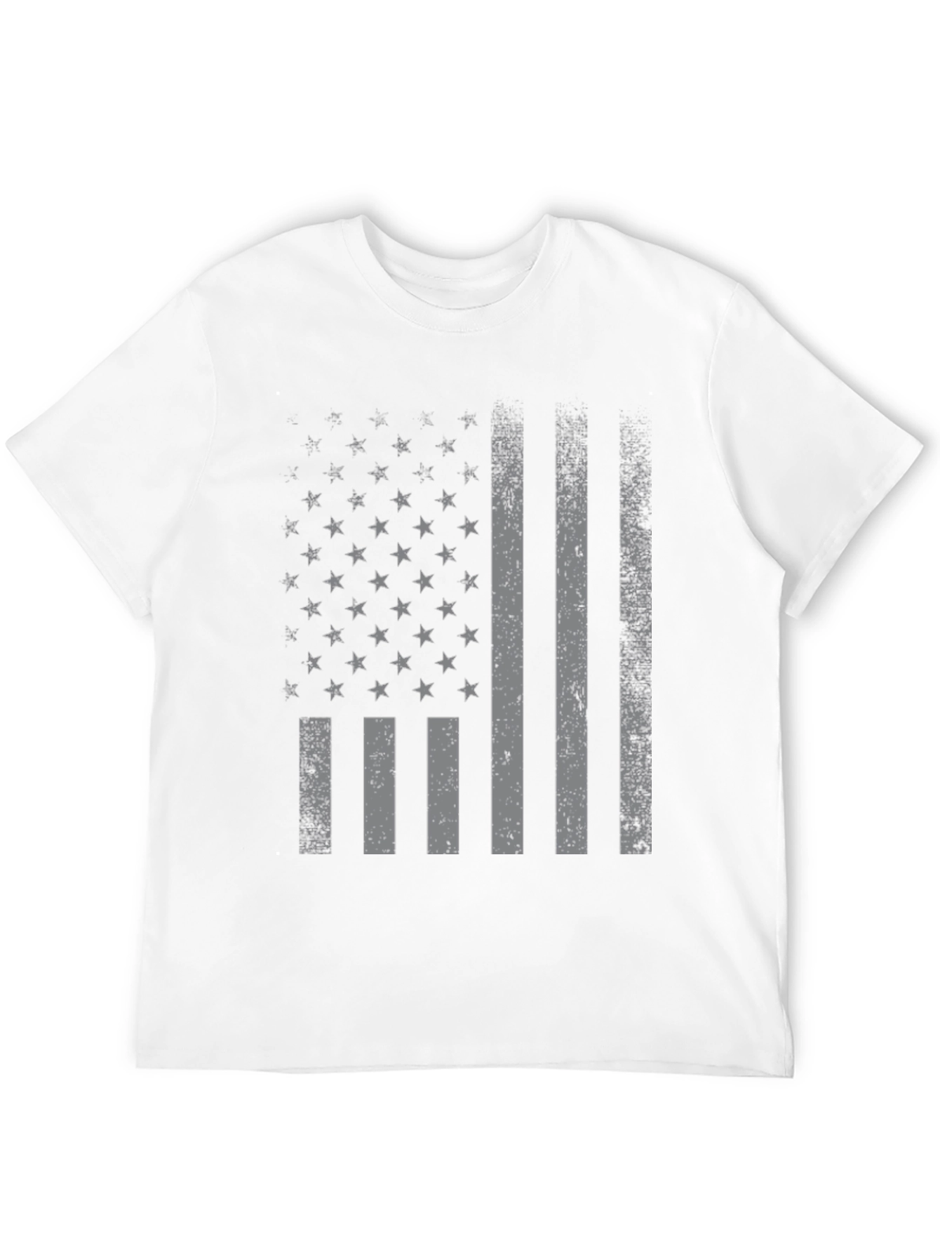 Black Distressed American Flag Graphic T-Shirt view 12