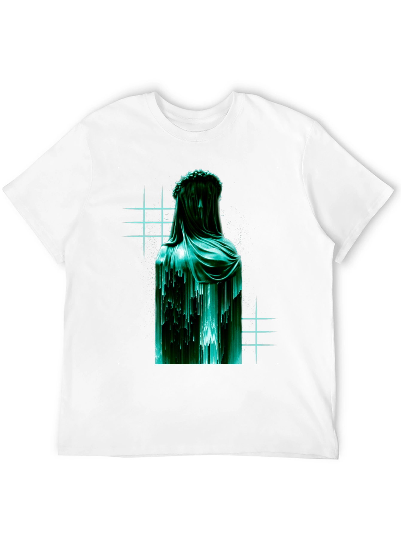 Black Veiled Statue Graphic T-Shirt - Modern Art Tee view 12