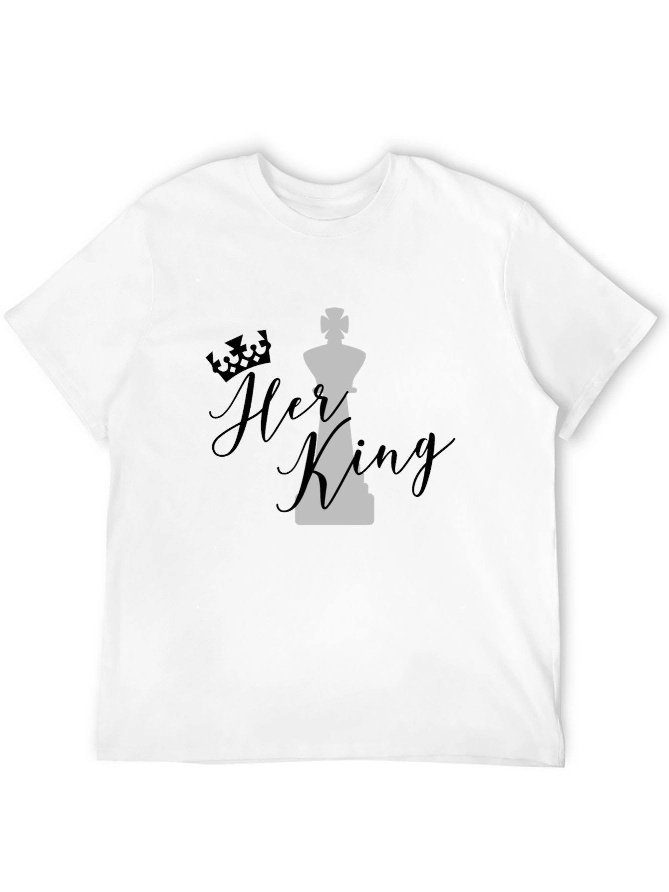 Black Her King Graphic T-Shirt - Black Cotton Blend Casual Tee view 12