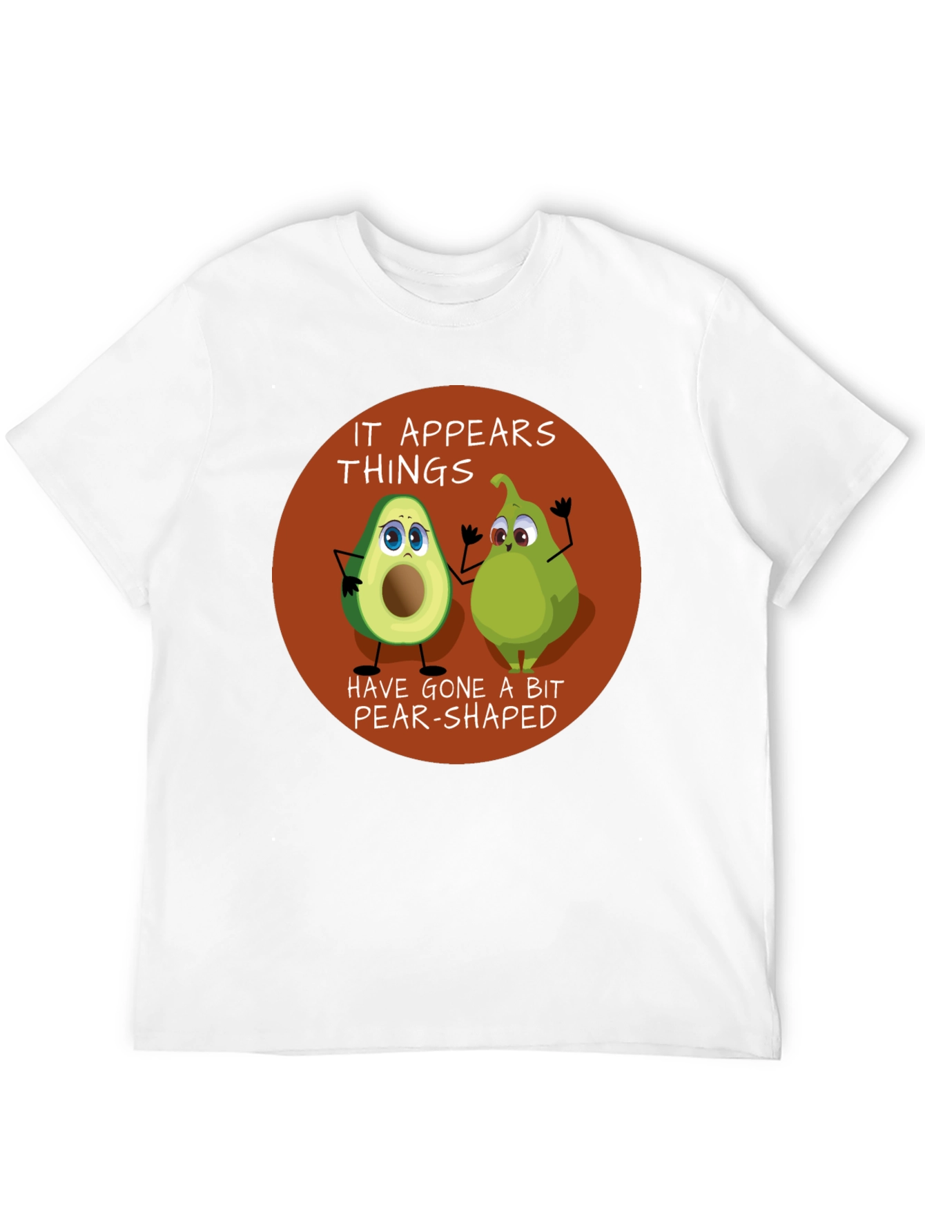 Black Funny Avocado & Pear Graphic T-Shirt view 12