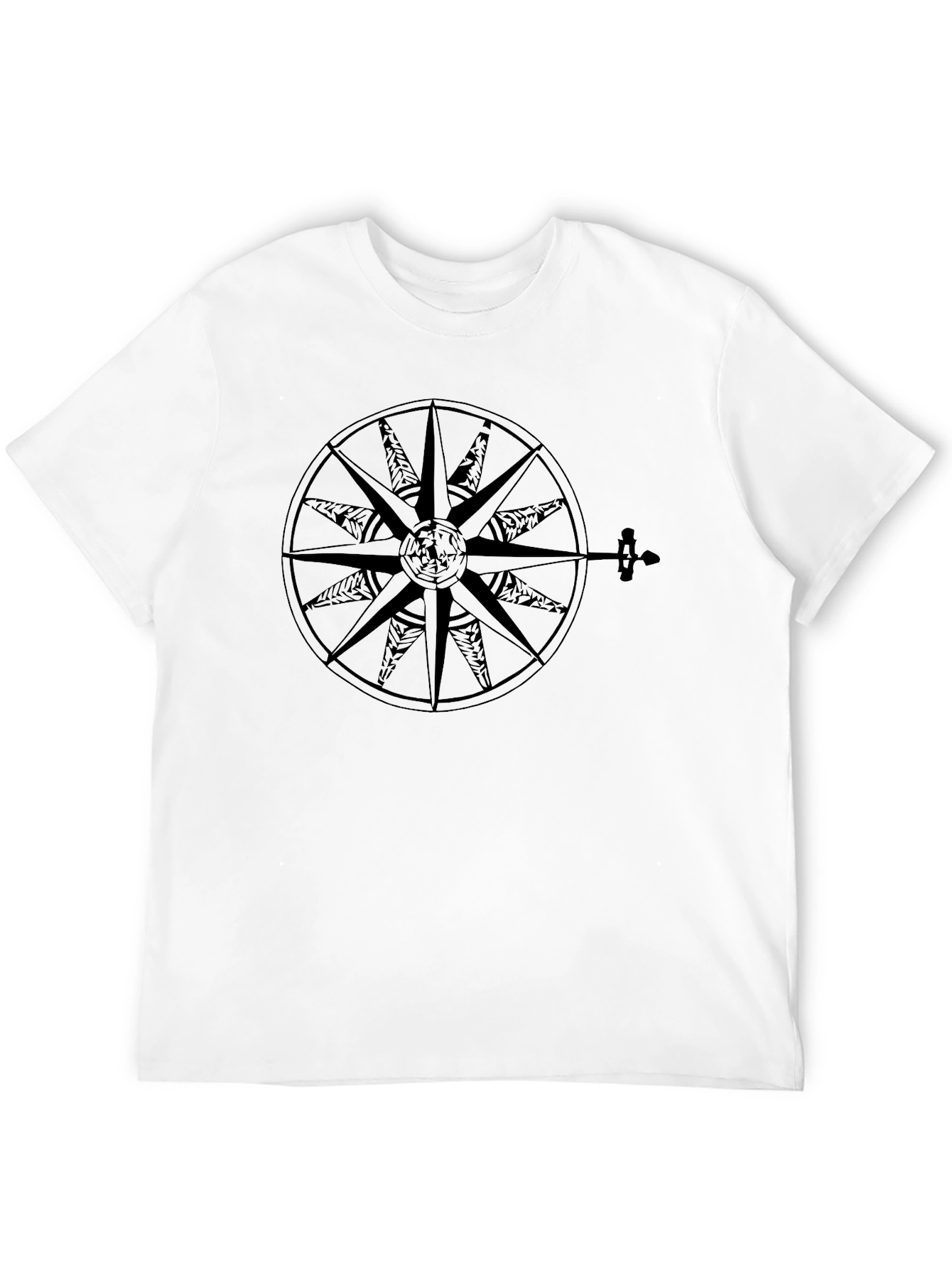 Black Compass Rose Graphic T-Shirt - Classic Black Tee view 12