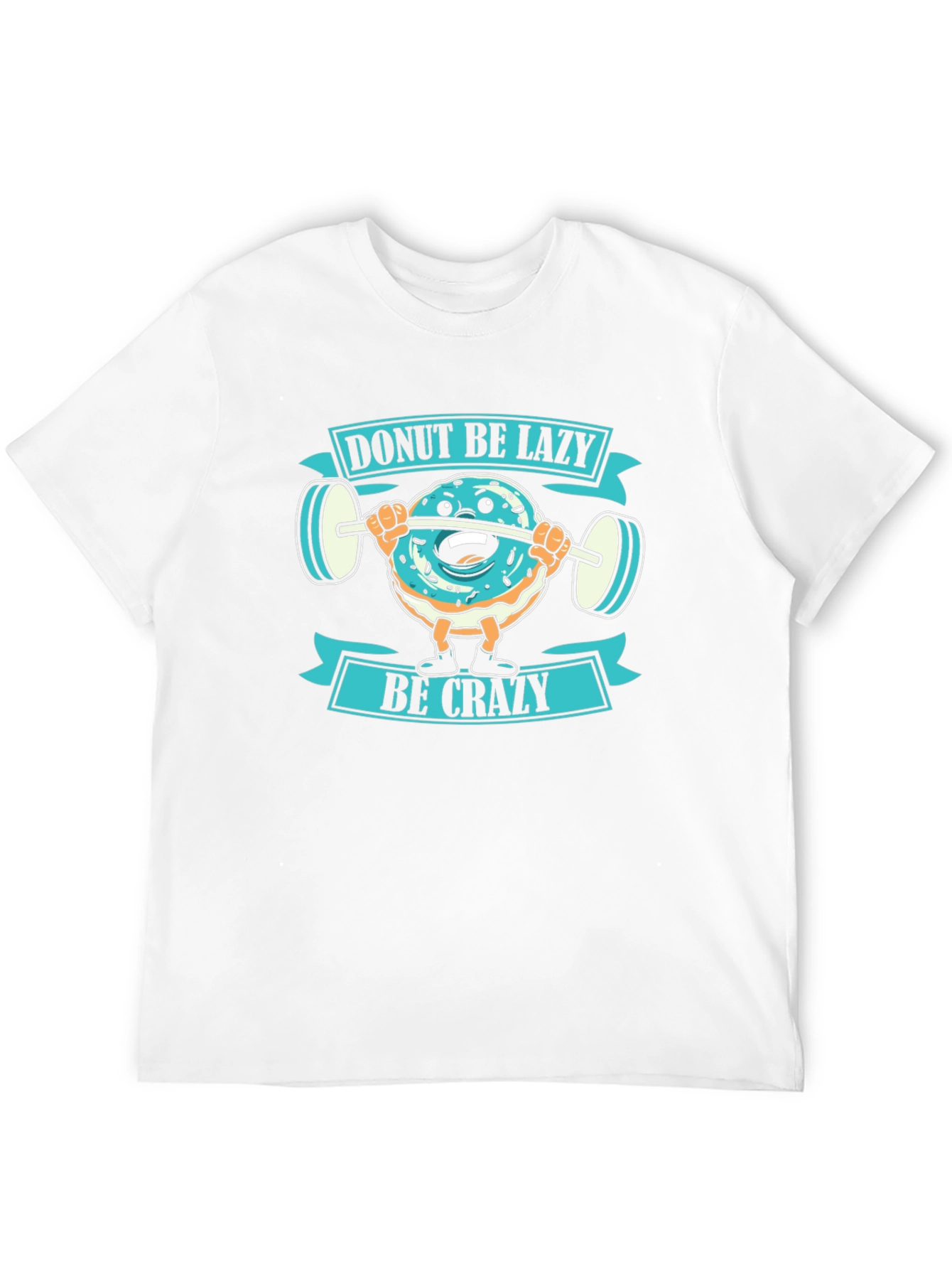 Black Donut Be Lazy Graphic T-Shirt - Funny Workout Tee view 12