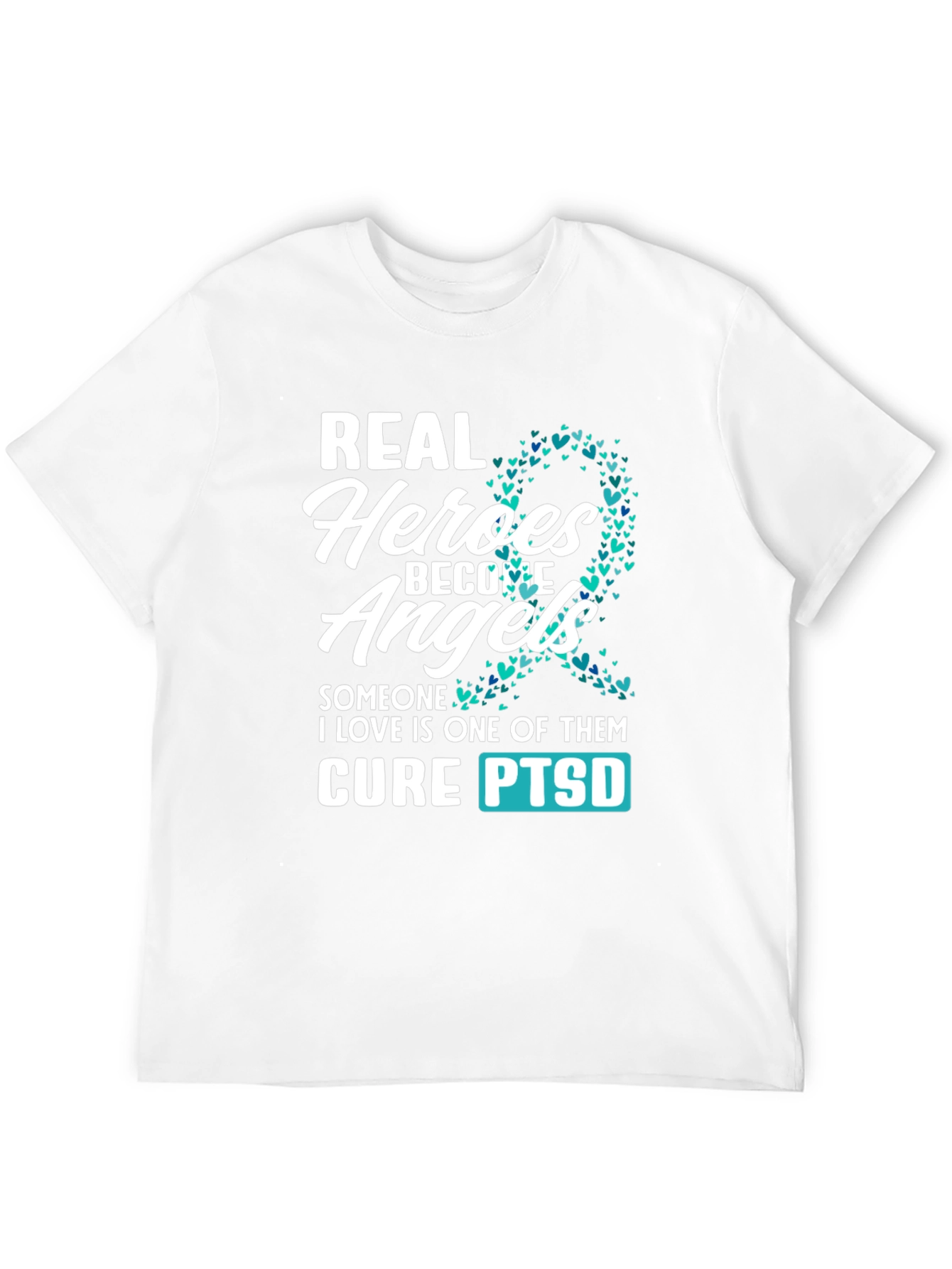 Black Real Heroes Become Angels PTSD Awareness T-Shirt view 12