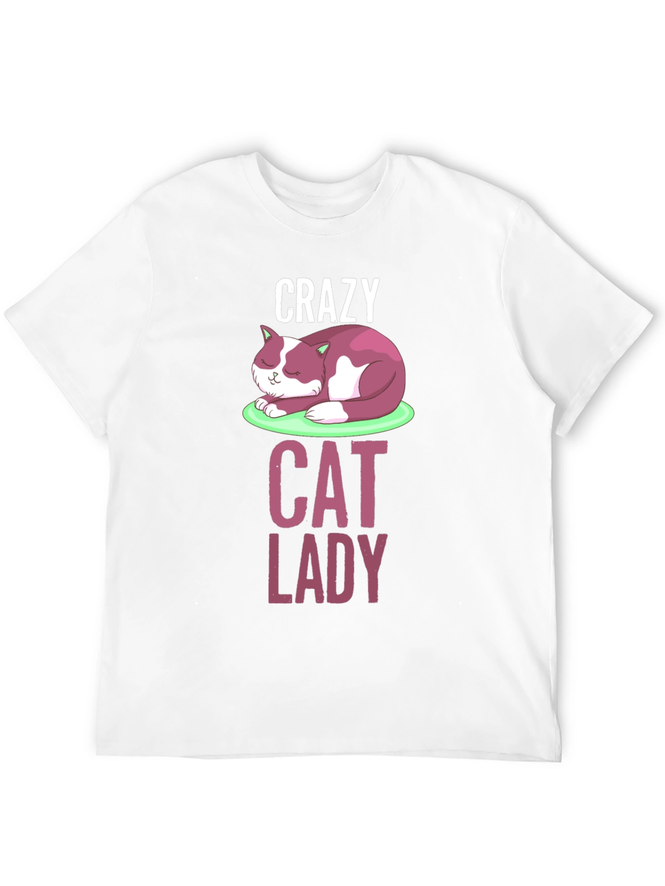 Black Crazy Cat Lady T-Shirt - Fun Graphic Tee view 12