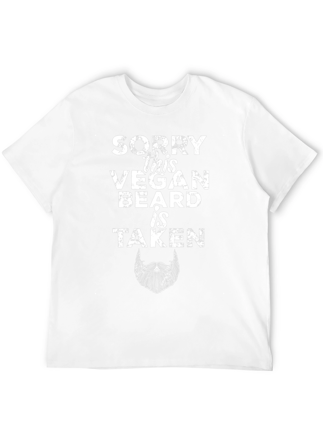 Black Vegan Beard Taken T-Shirt - Funny Vegetarian Gift view 12