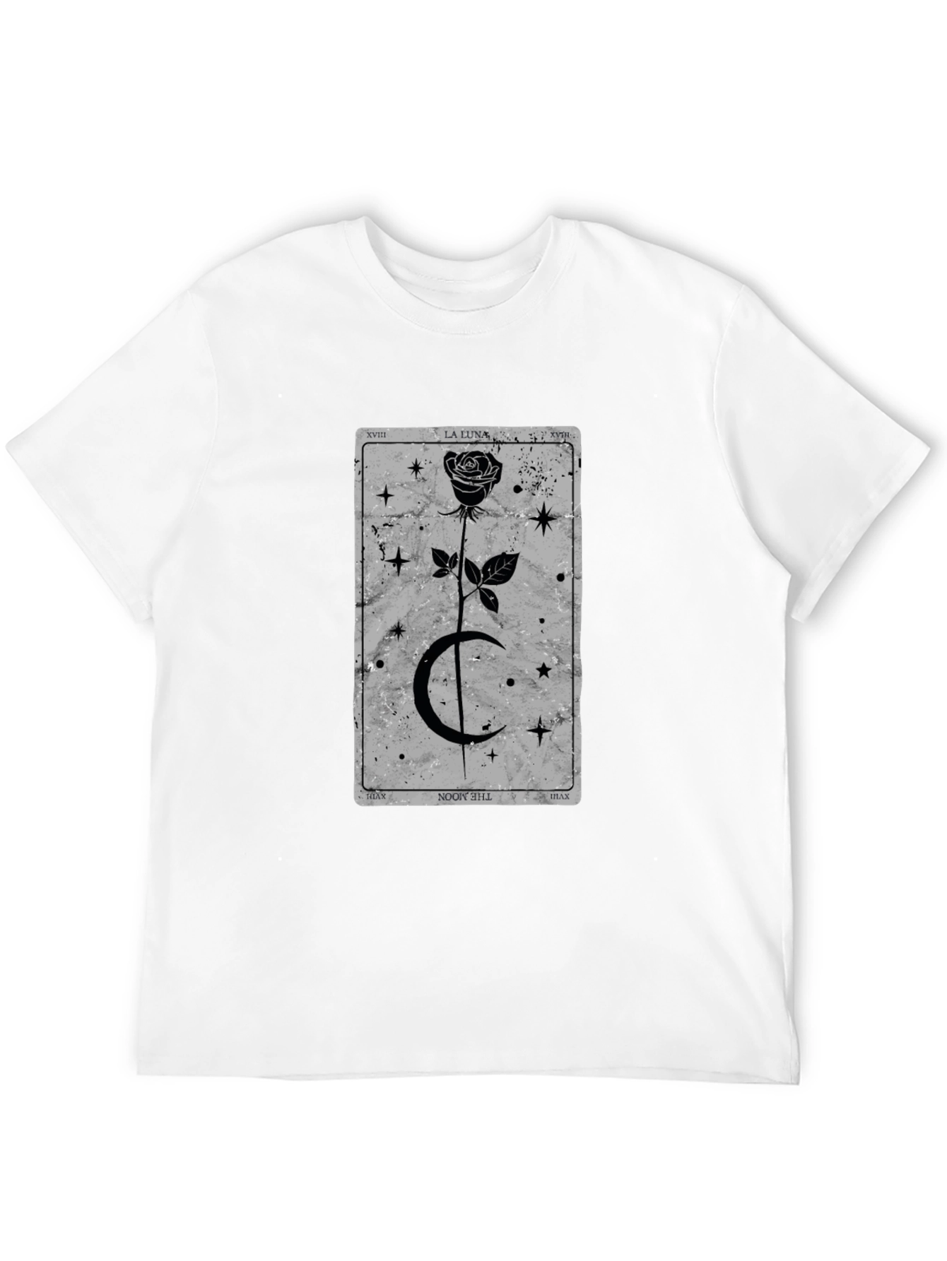 Black Moon Tarot Card T-Shirt - Gothic Rose Design view 12