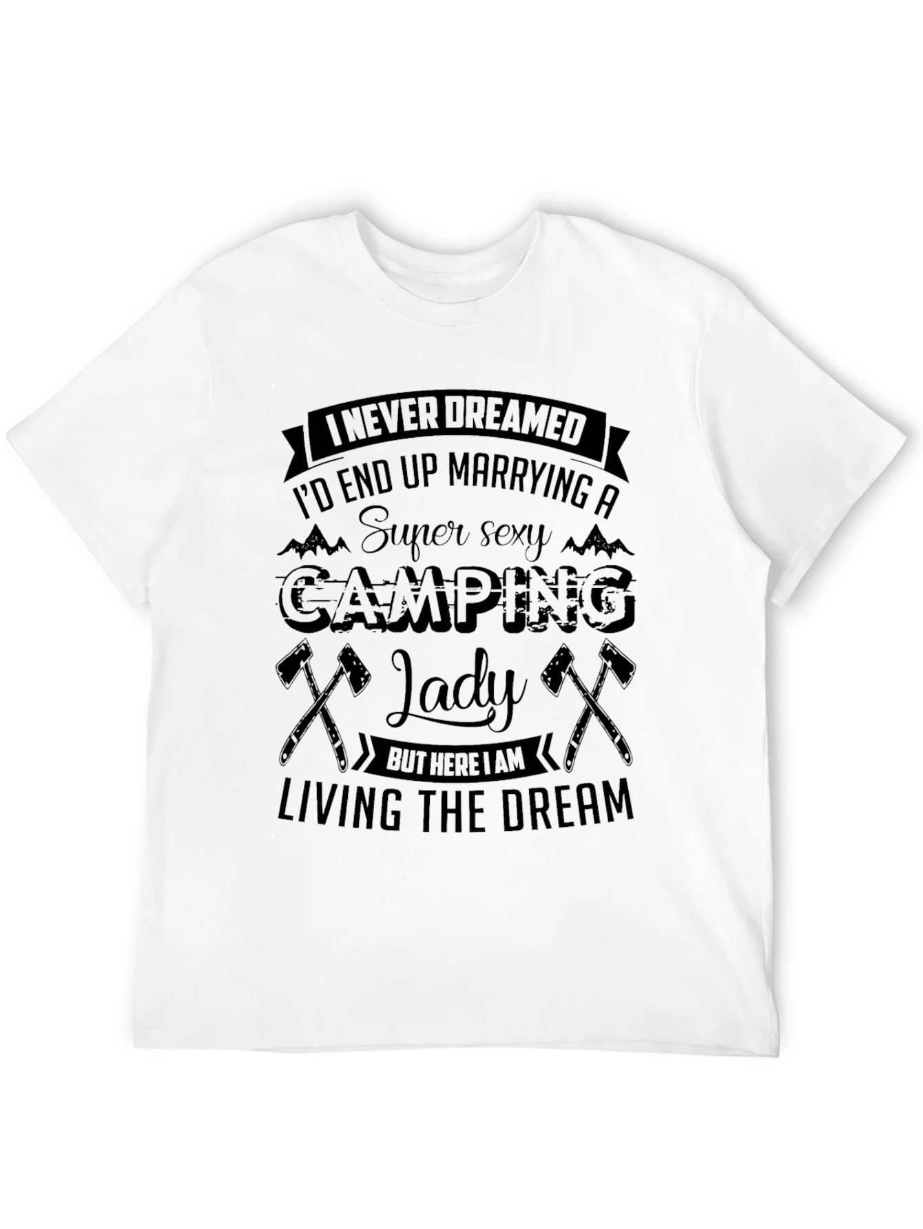 Black Camping Lady T-Shirt - Super Sexy Wife view 12