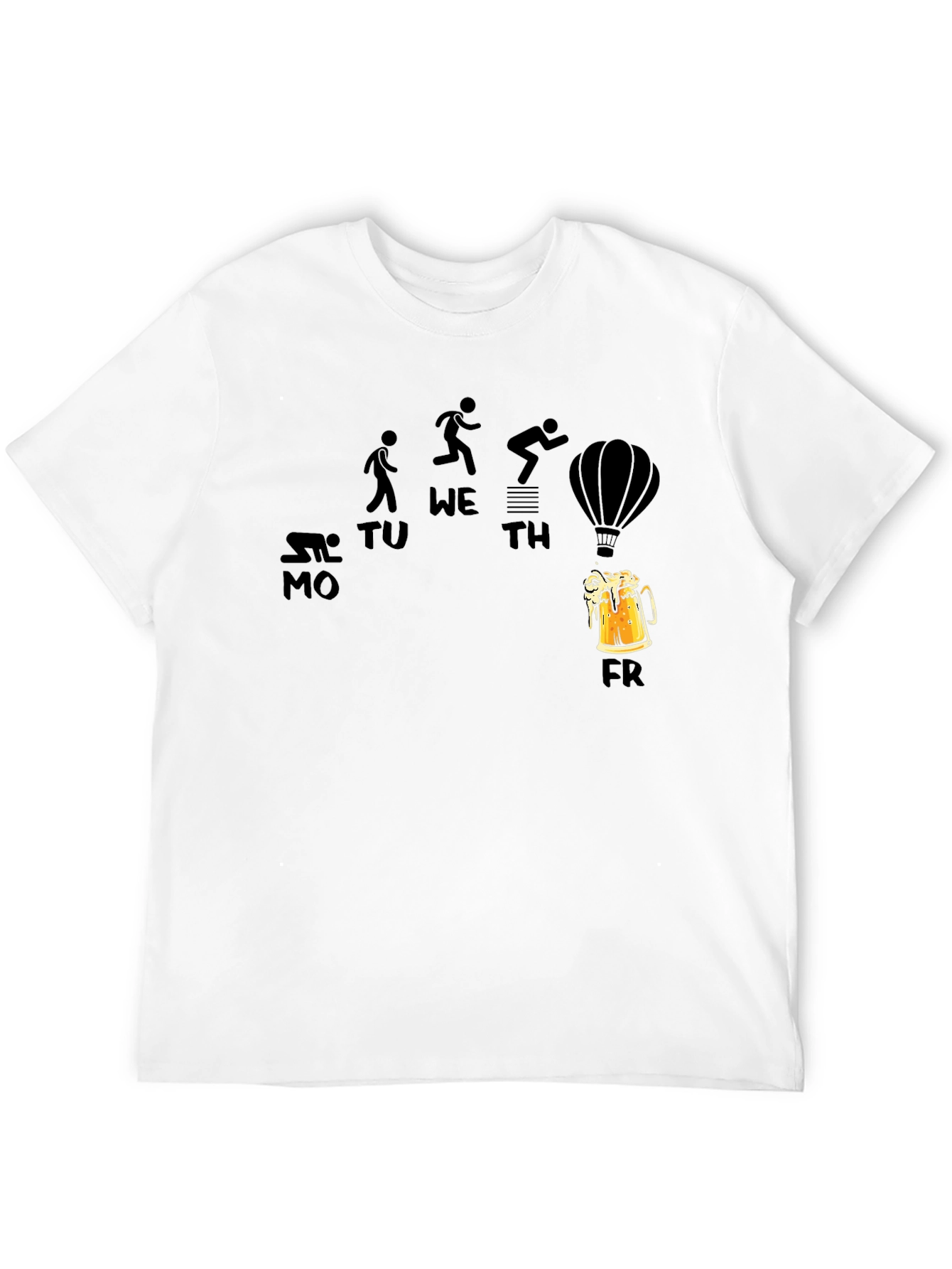 Black Funny Weekday Evolution Beer Friday Graphic T-Shirt view 12