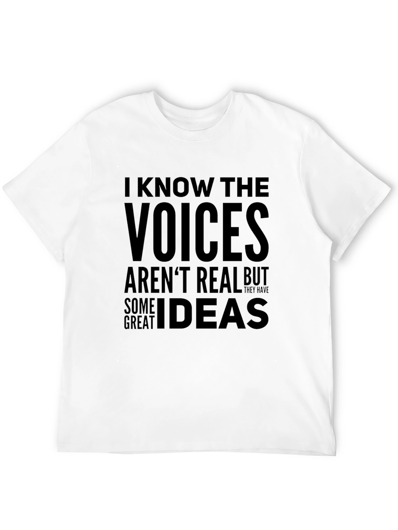 Black I Know The Voices T-Shirt - Funny Graphic Tee view 12