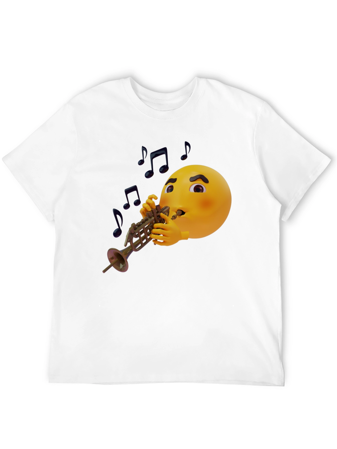 Black Emoji Trumpet Player Graphic T-Shirt view 12