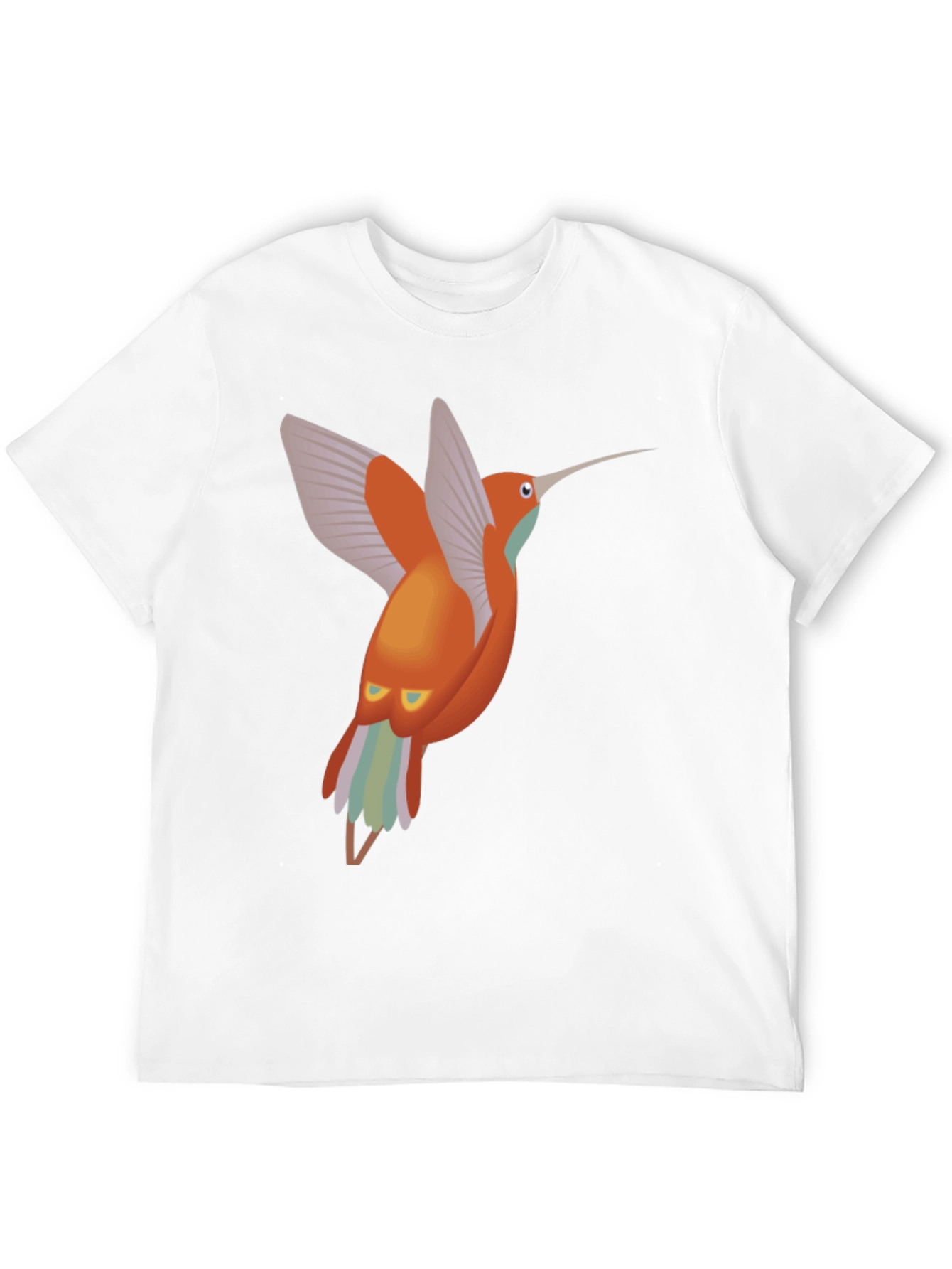 Black Hummingbird Graphic Tee - Black Cotton T-Shirt view 12