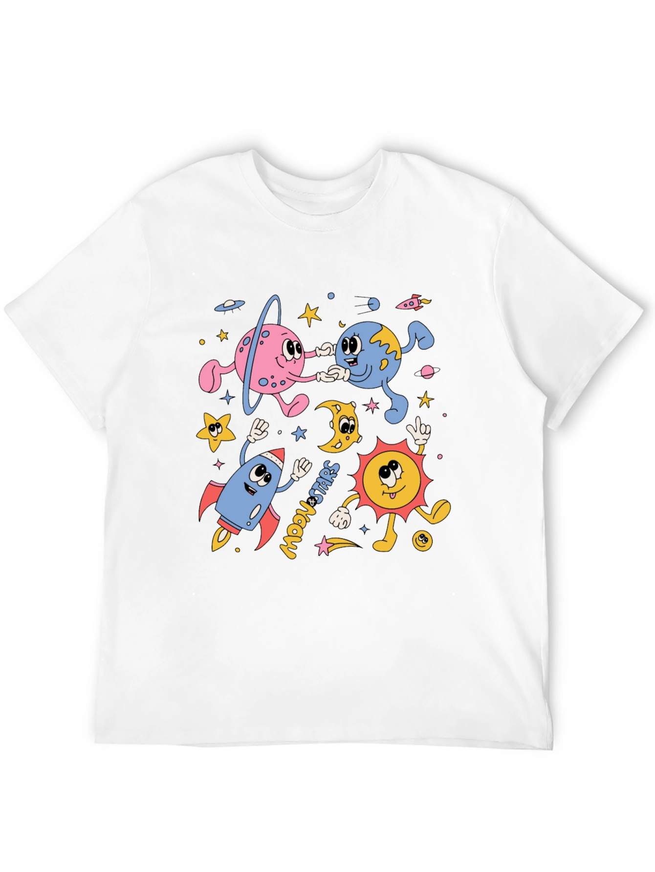 Black Retro Space Cartoon Graphic Tee view 12