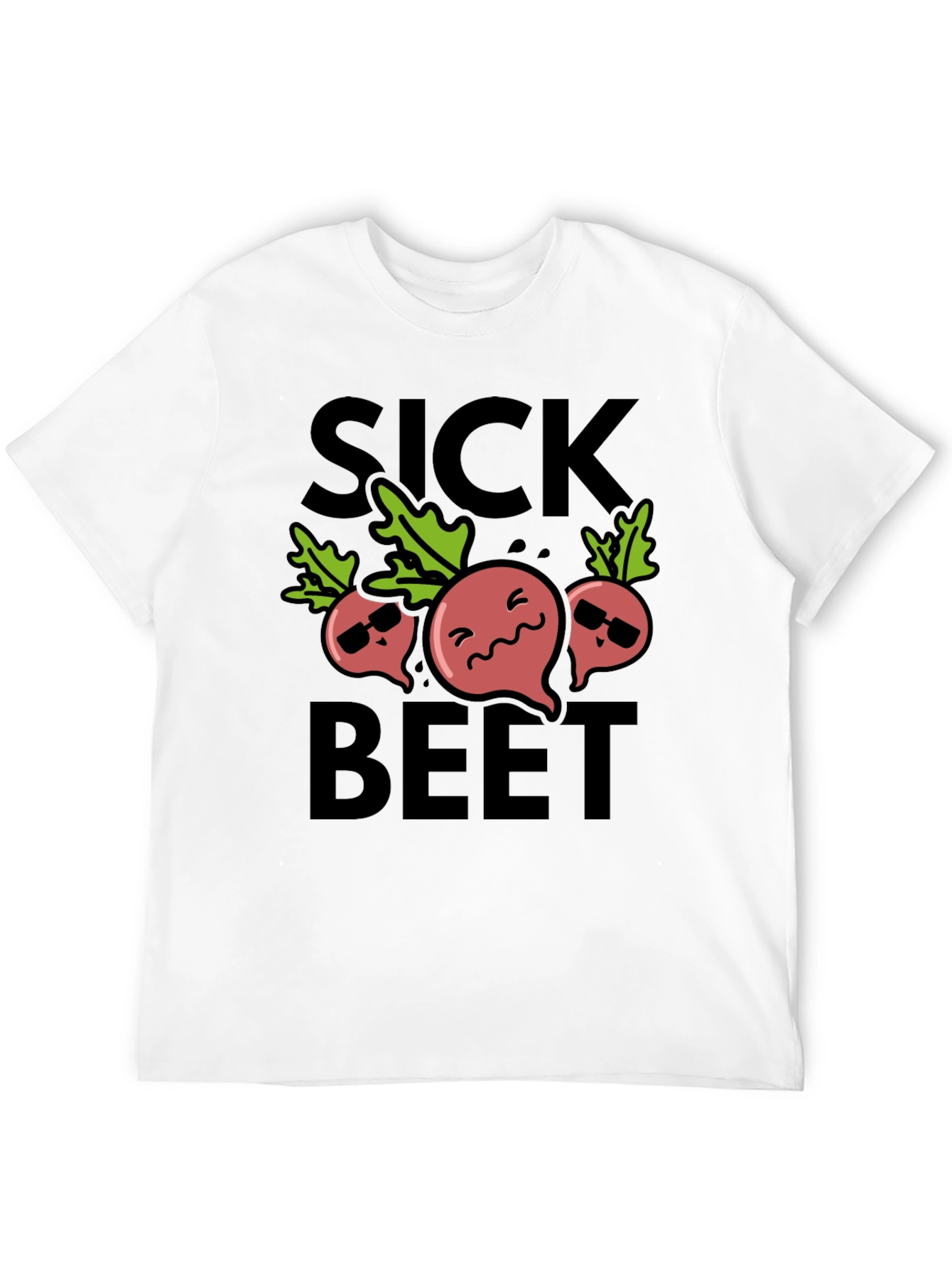 Black Sick Beet Funny Graphic T-Shirt view 12