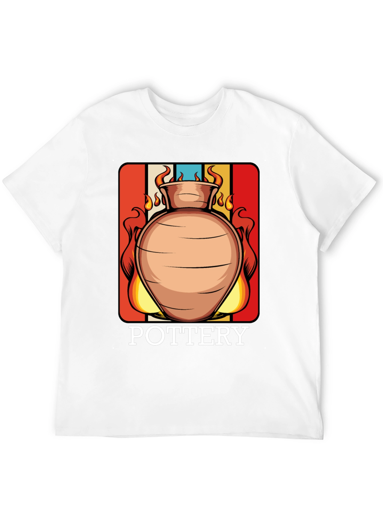 Black Pottery T-Shirt - Retro Clay Vase Design view 12