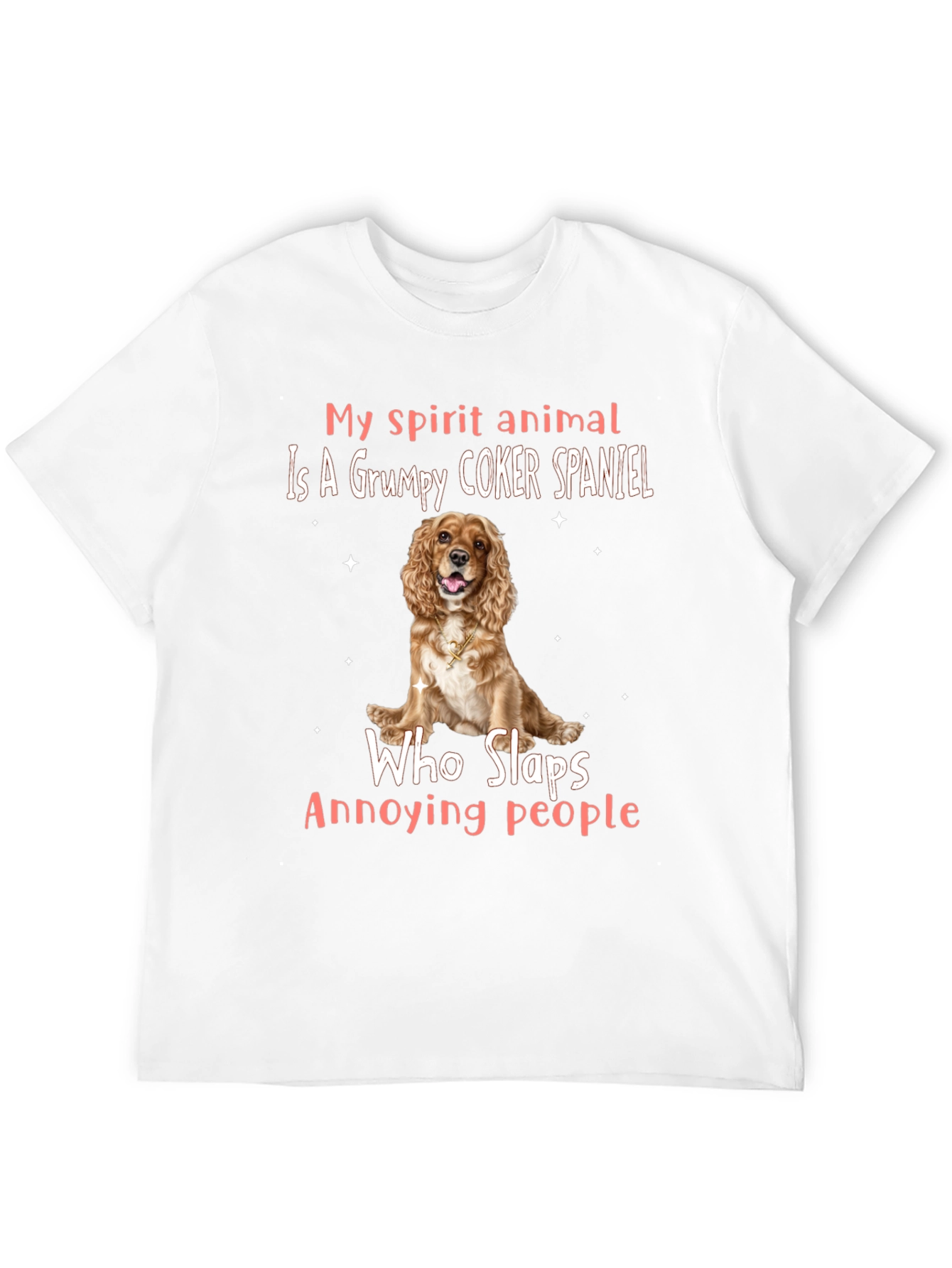 Black Grumpy Cocker Spaniel Spirit Animal Tee view 12