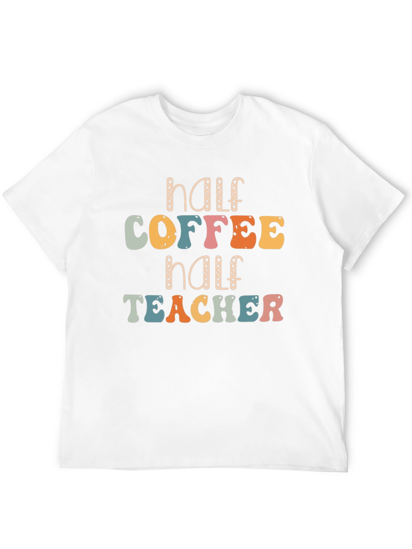 Black Half Coffee Half Teacher Graphic Tee view 12