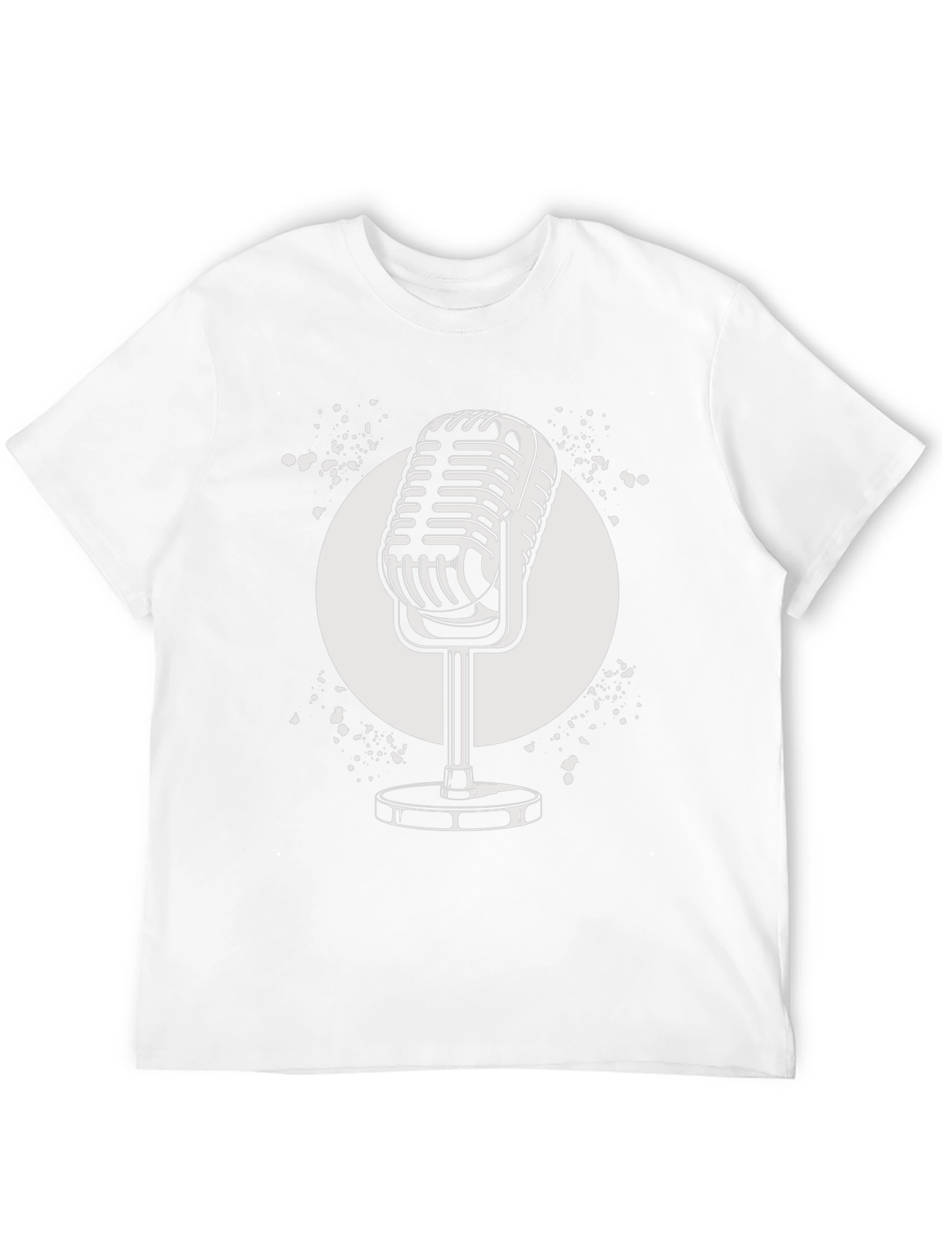 Black Vintage Microphone Graphic Tee - Retro Style Black T-Shirt view 12