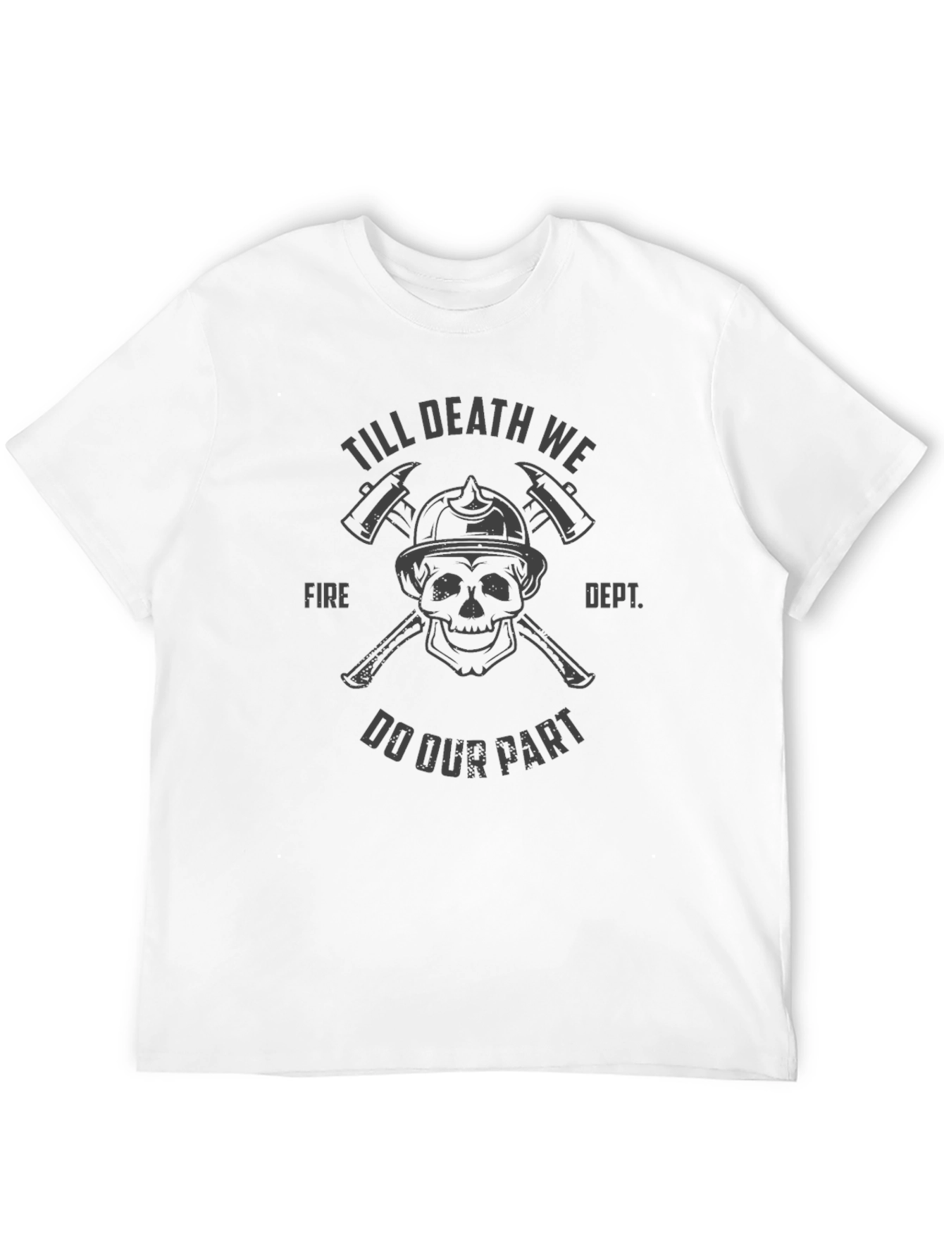 Black Firefighter Skull T-Shirt - Till Death We Do Our Part view 12