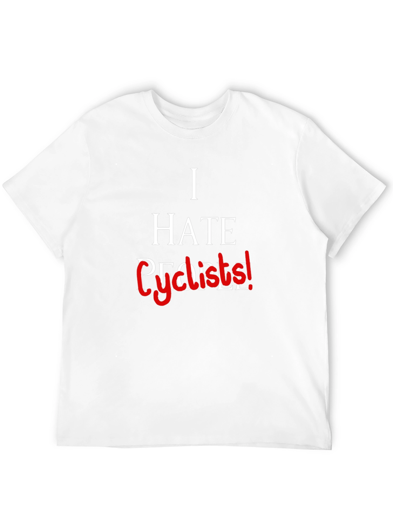 Black I Hate People... Cyclists! Graphic Tee view 12