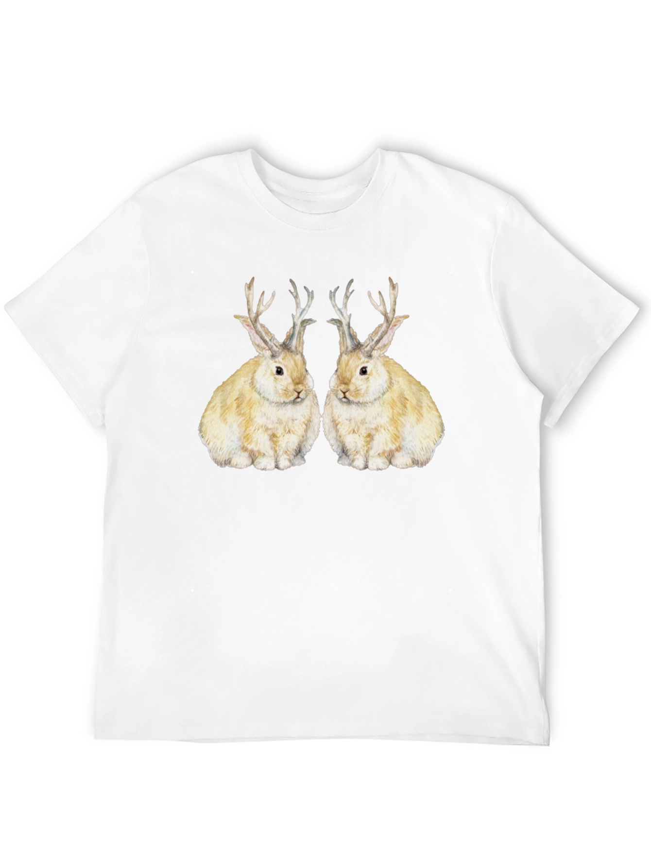 Black Rabbit With Antlers Graphic Tee view 12