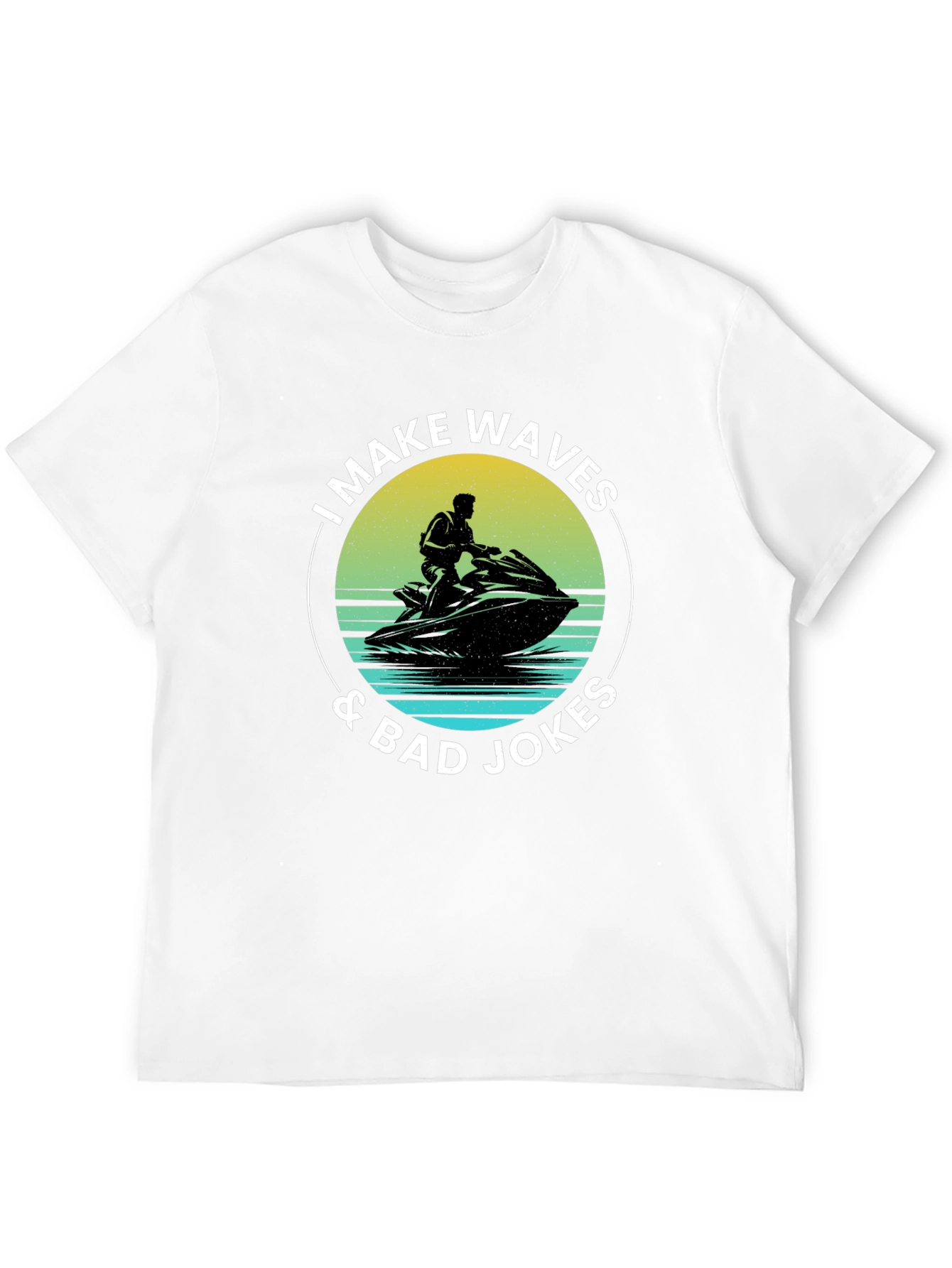 Black I Make Waves & Bad Jokes T-Shirt view 12