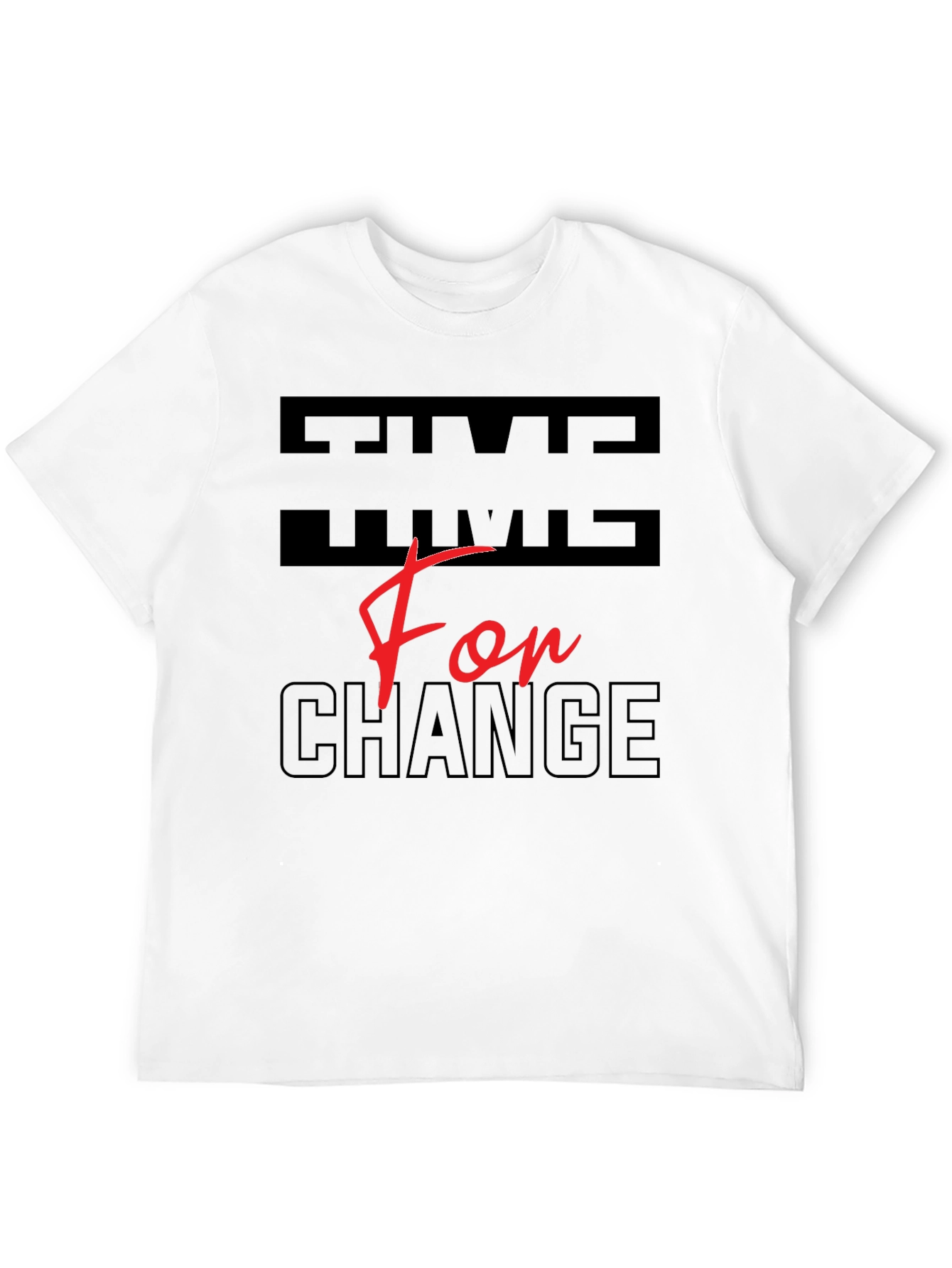 Black Time For Change Graphic T-Shirt view 12