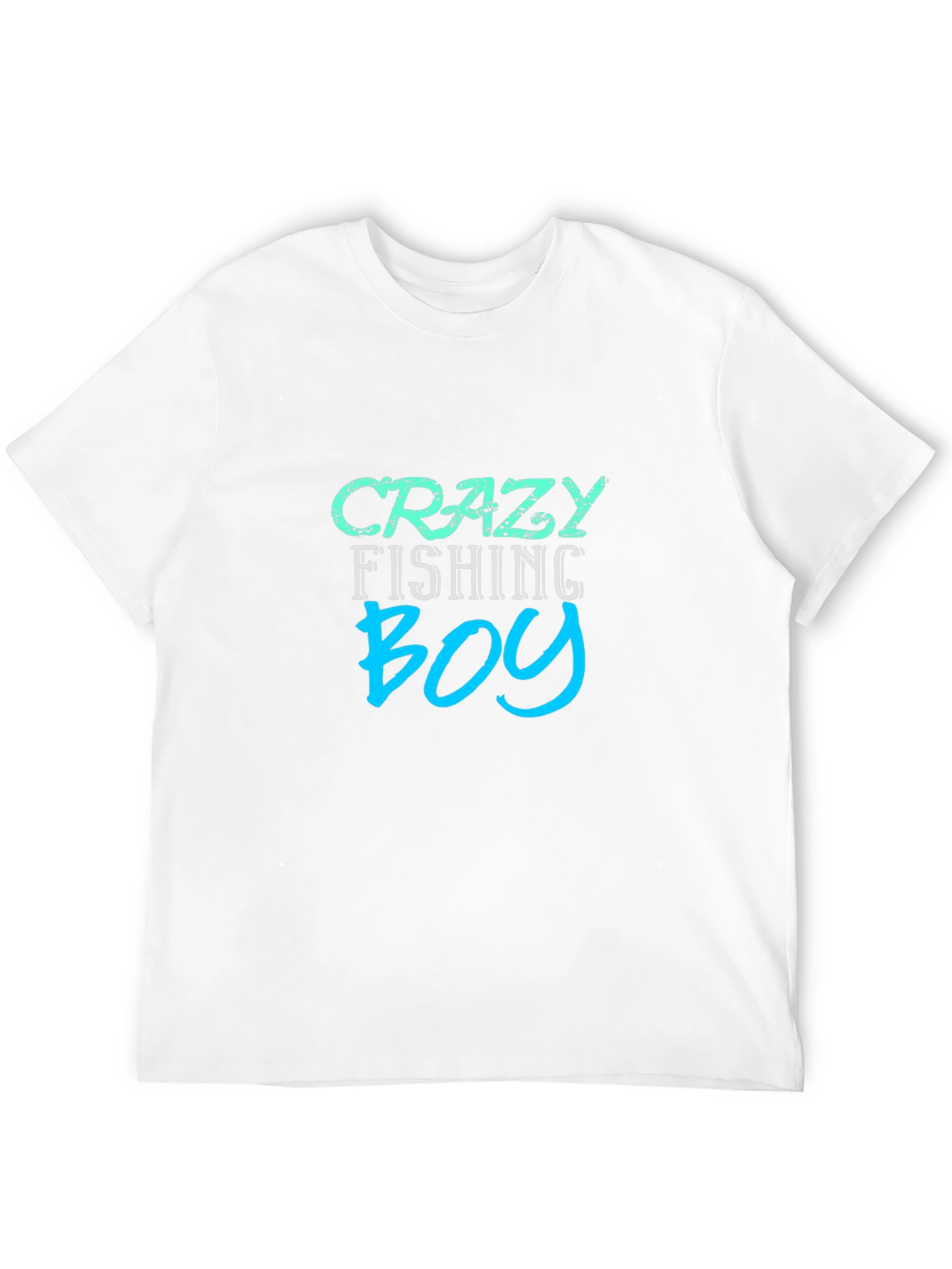 Black Crazy Fishing Boy T-Shirt - Black Crew Neck Tee view 12