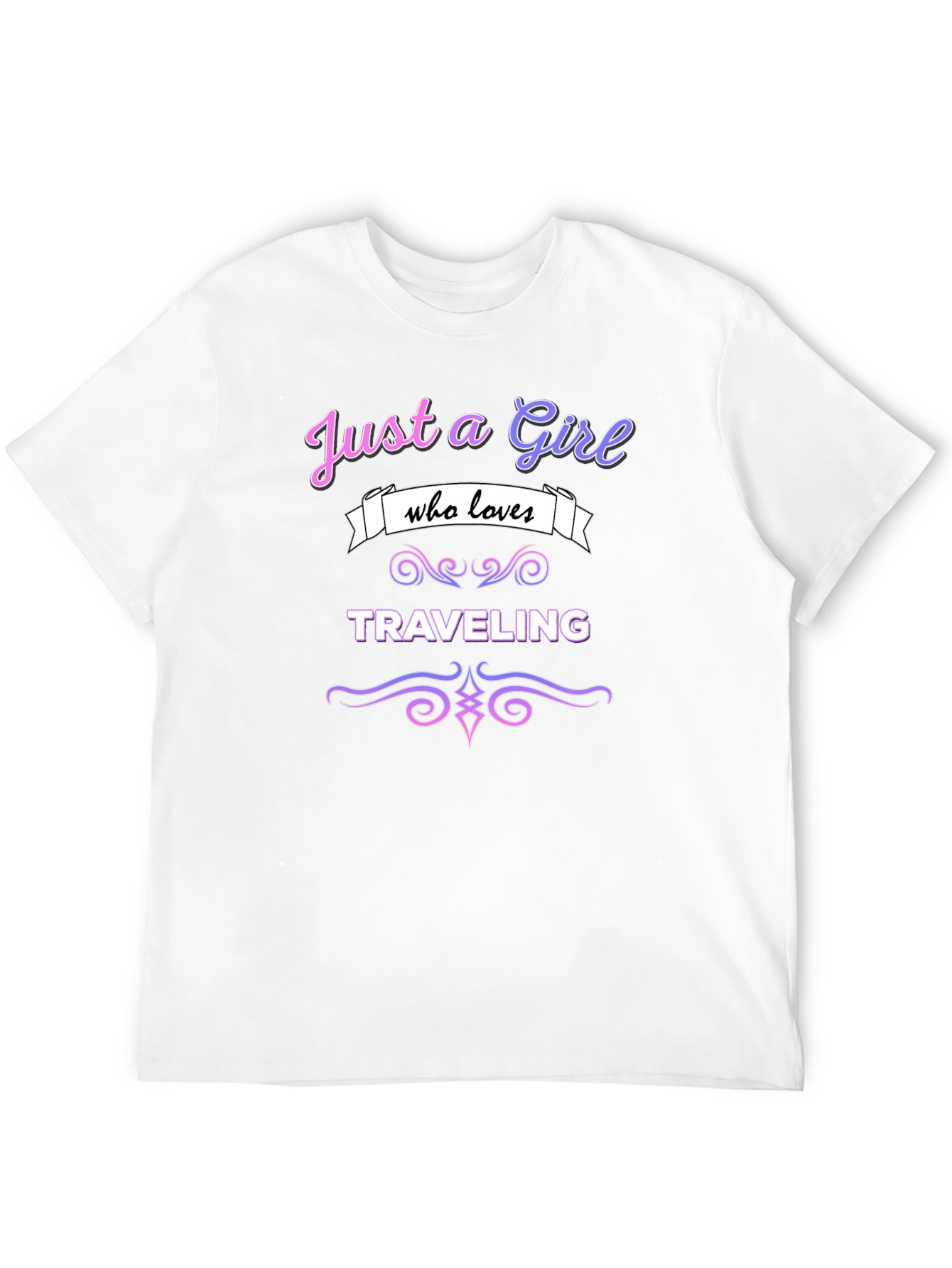 Black Just A Girl Who Loves Traveling T-Shirt view 12