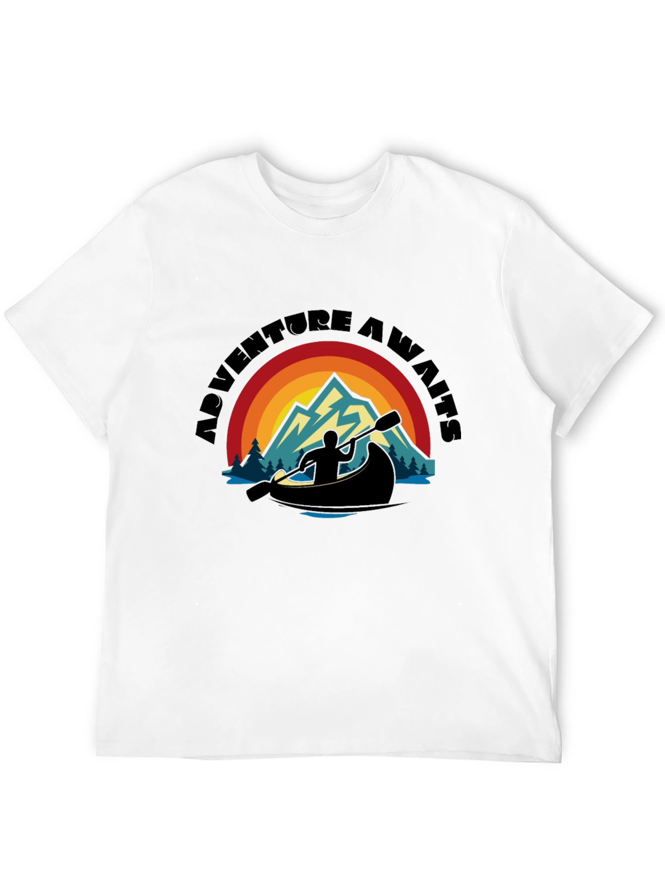 Black Adventure Awaits Graphic T-Shirt view 12