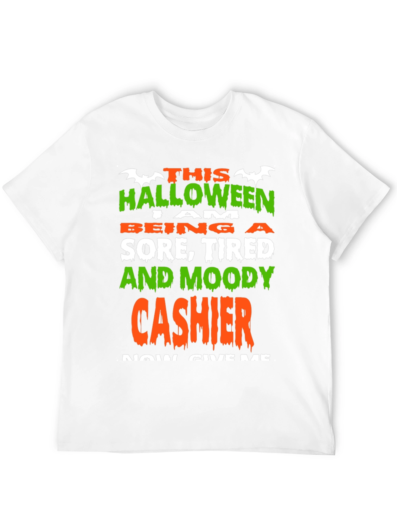 Black Halloween Cashier Graphic Tee - Sore Tired & Moody view 12