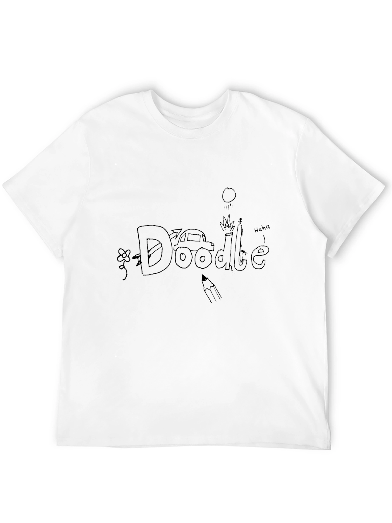 Black Doodle Graphic Tee - Unique Design, Casual Style view 12