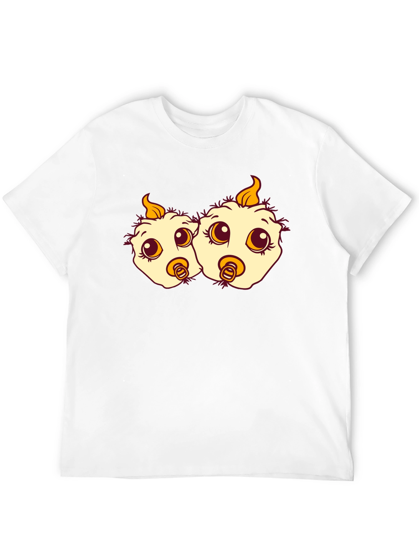 Black Cartoon Chick Twins Black T-Shirt view 12