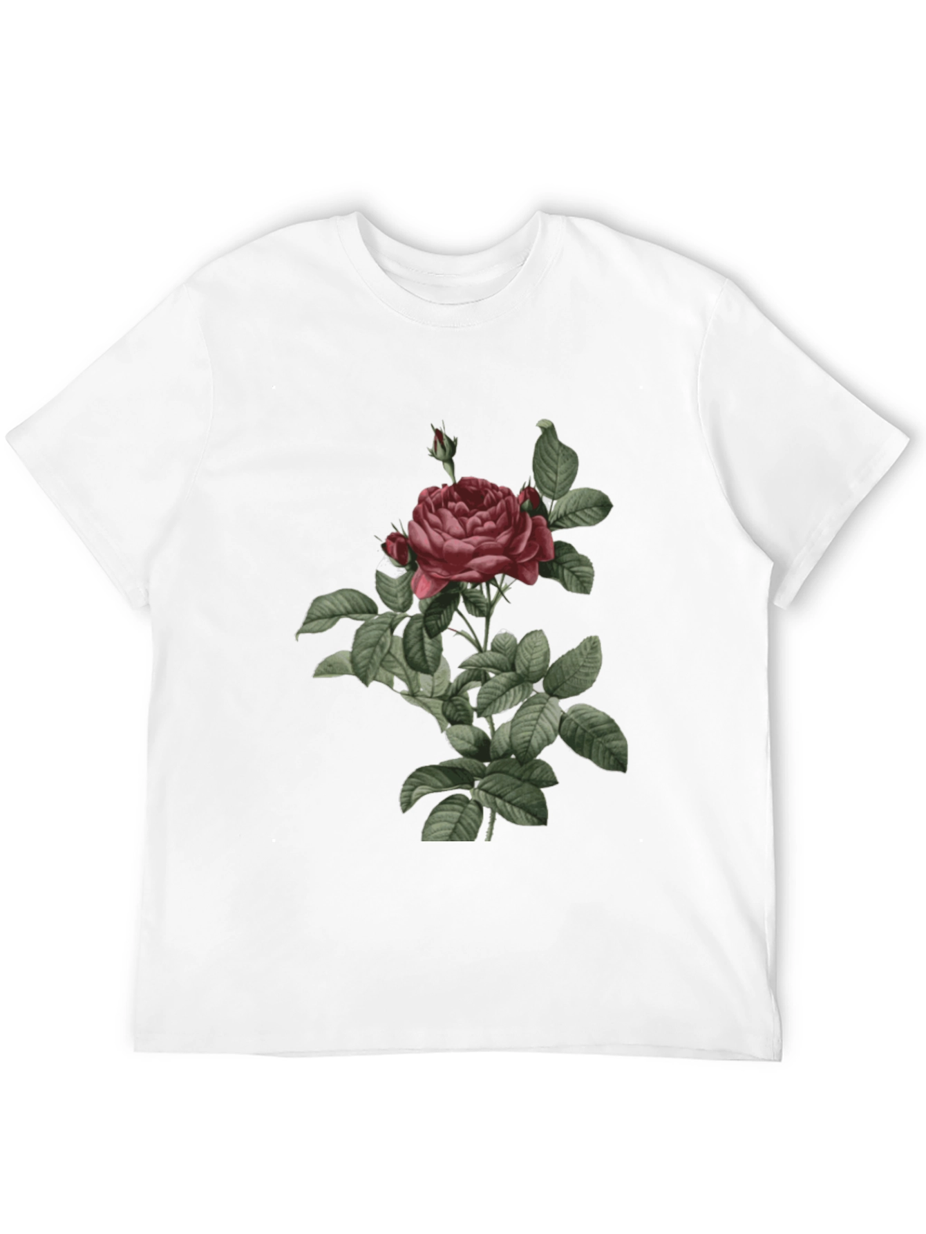 Black Vintage Rose Graphic Tee - Classic Botanical Design view 12
