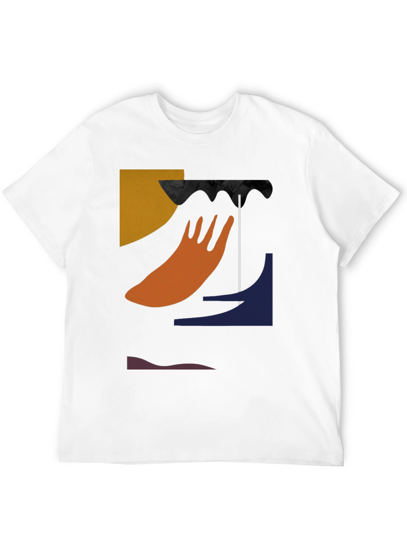 Black Abstract Graphic Black T-Shirt view 12