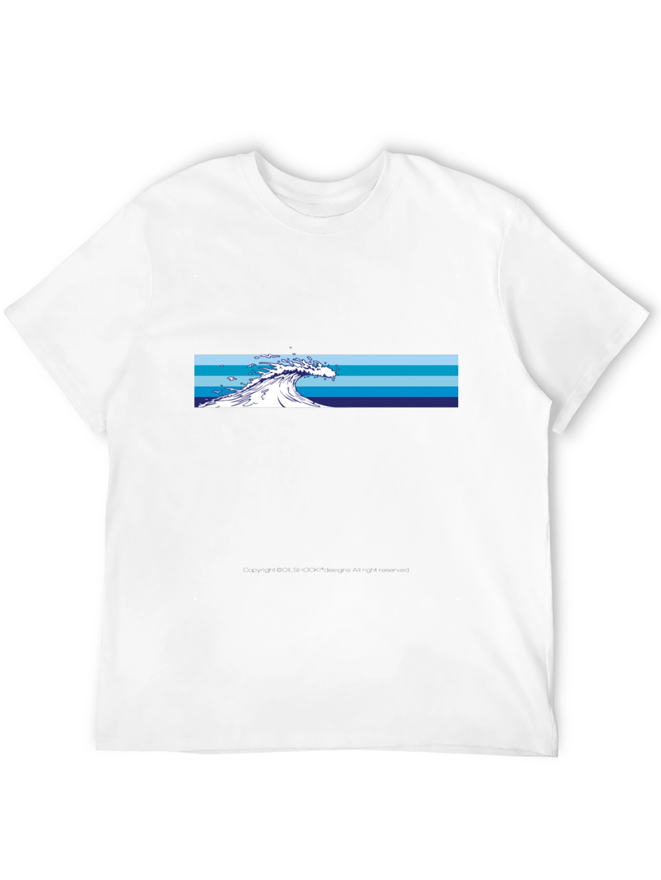 Black Ocean Wave Graphic T-Shirt - Stylish Crew Neck Tee view 12