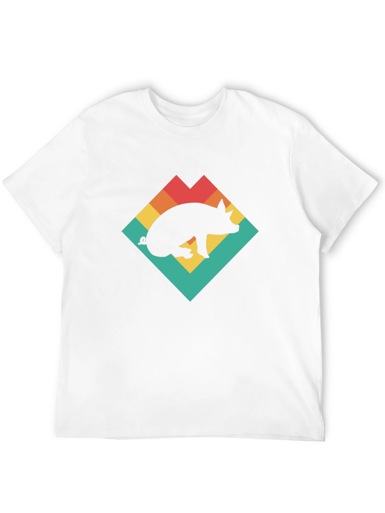 Black Retro Pig Graphic T-Shirt - Black view 12